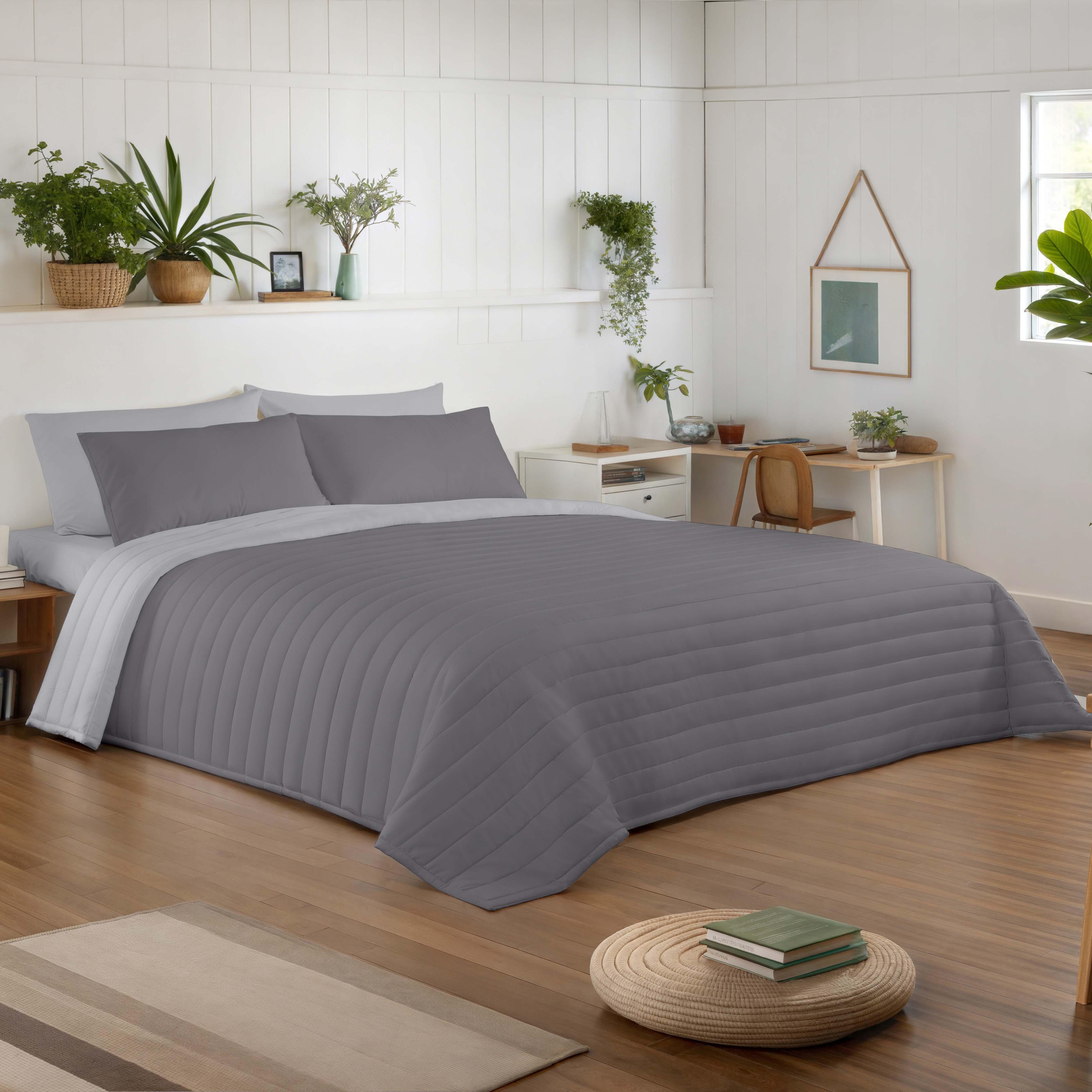 Colcha de cama Bouti 250x270 cm gris para camas de 150 cm - 6