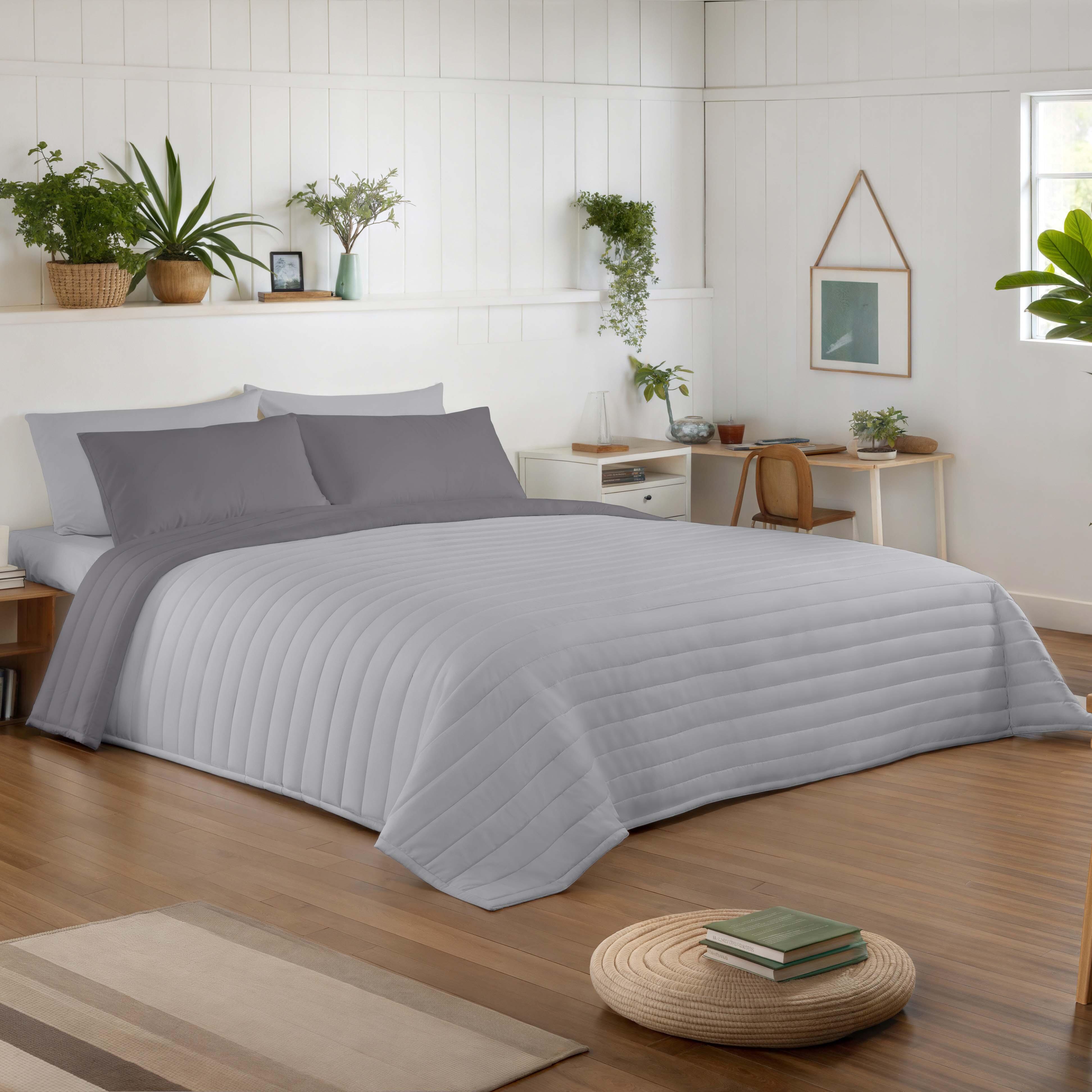 Colcha de cama Bouti 250x270 cm gris para camas de 150 cm - 5