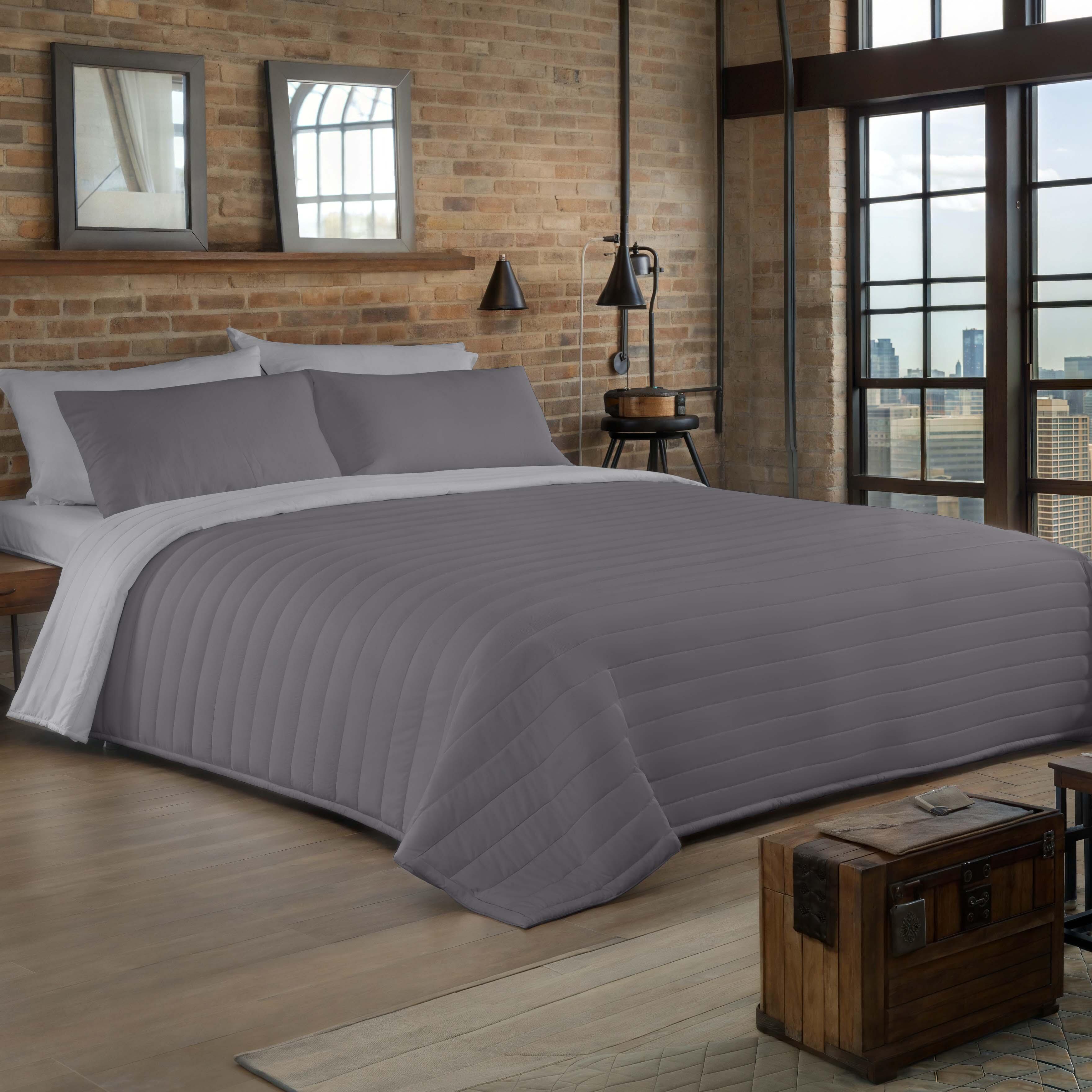 Colcha de cama Bouti 250x270 cm gris para camas de 150 cm - 4