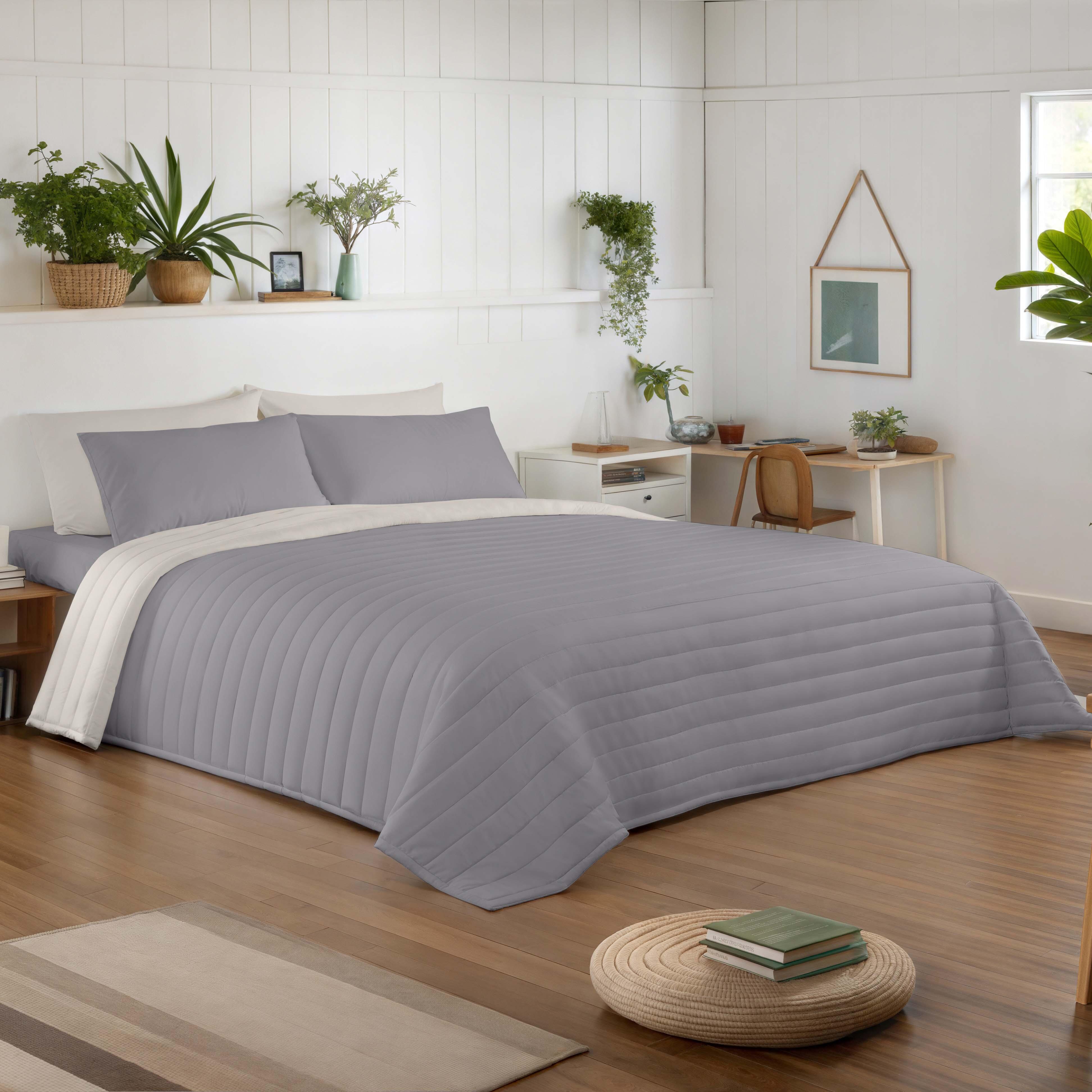 Colcha de cama Bouti 180x270 cm gris/piedra para camas de 90 cm - 6