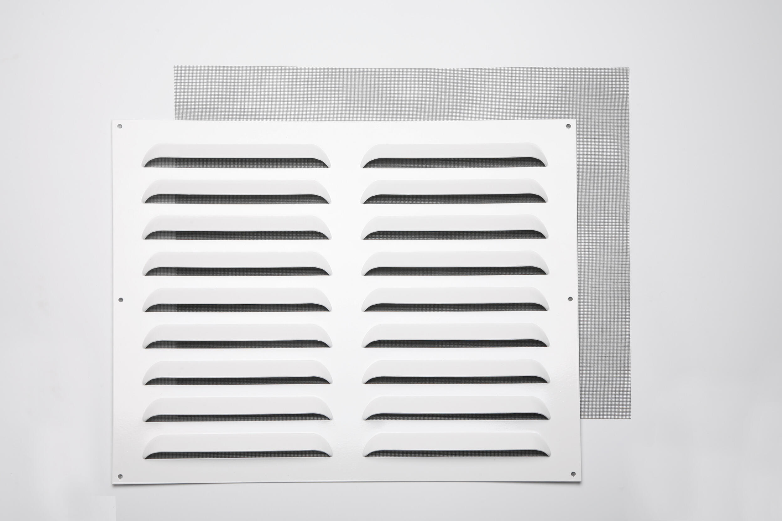 REJILLA DE VENTILACION CON MOSQUITERA SOBREPONER BLANCO 40 X 50 CM ESPESOR 1.5  MM - 3