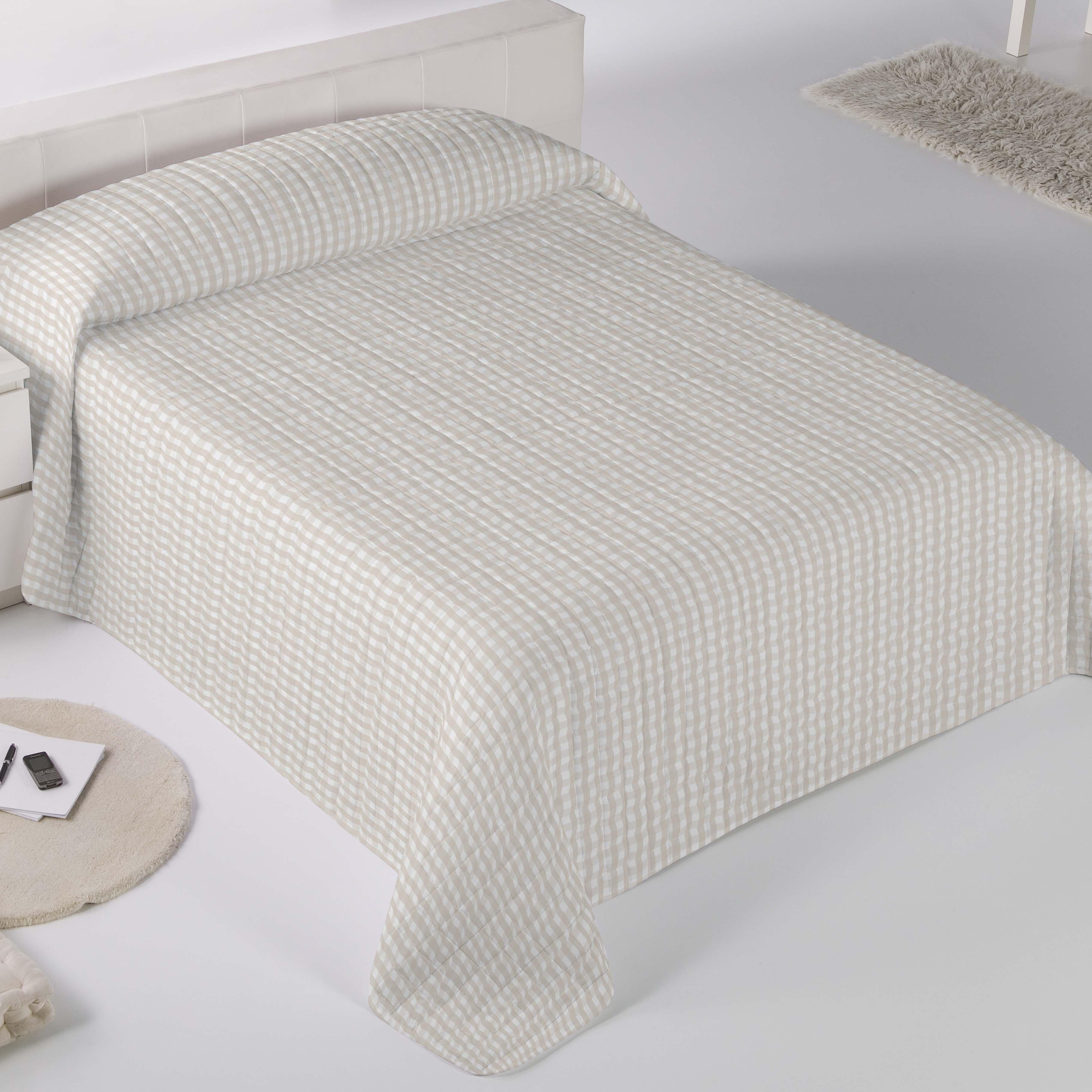 Colcha de verano Oxford 250x270 cm beige para camas de 150 cm - 5
