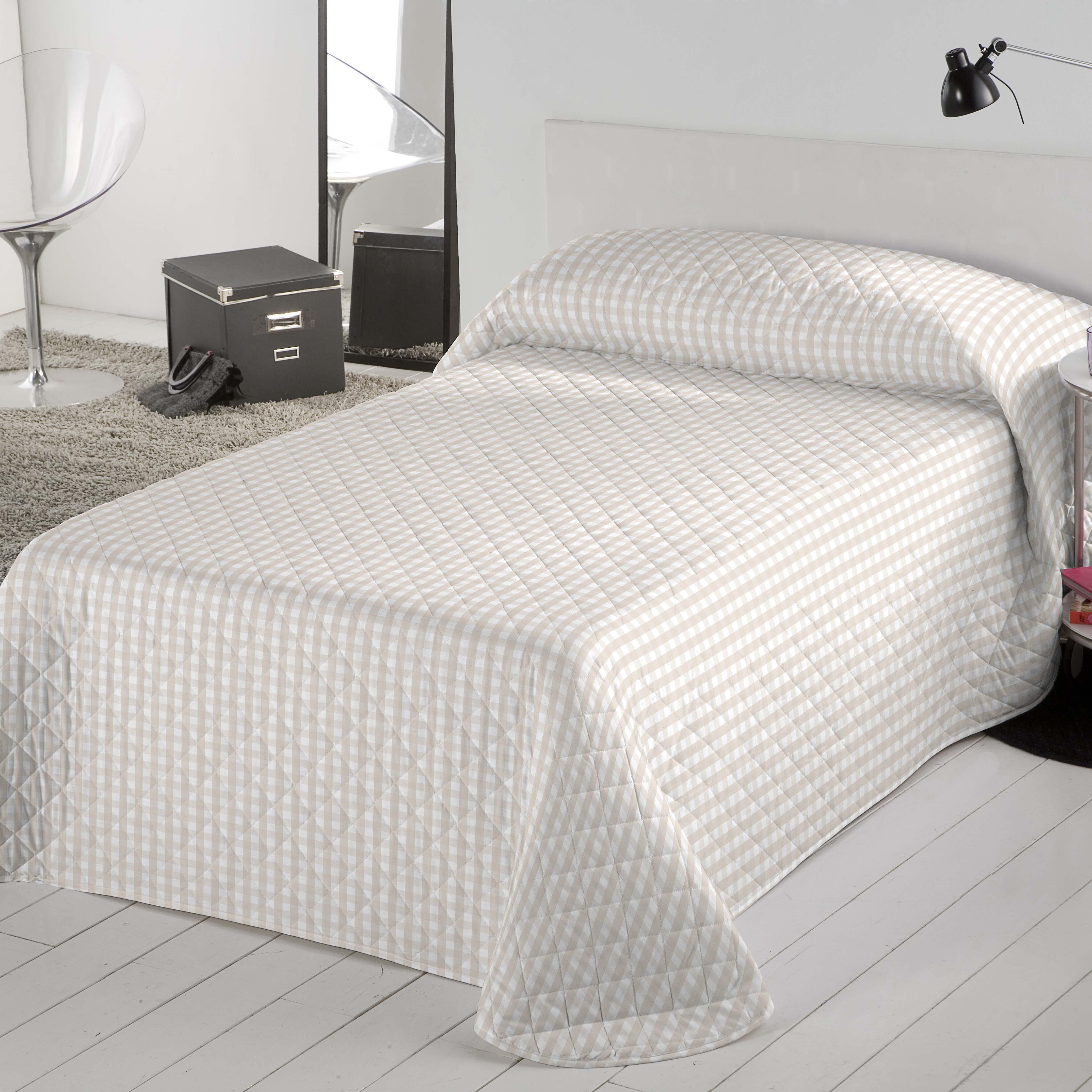 Colcha de verano Oxford 250x270 cm beige para camas de 150 cm - 3
