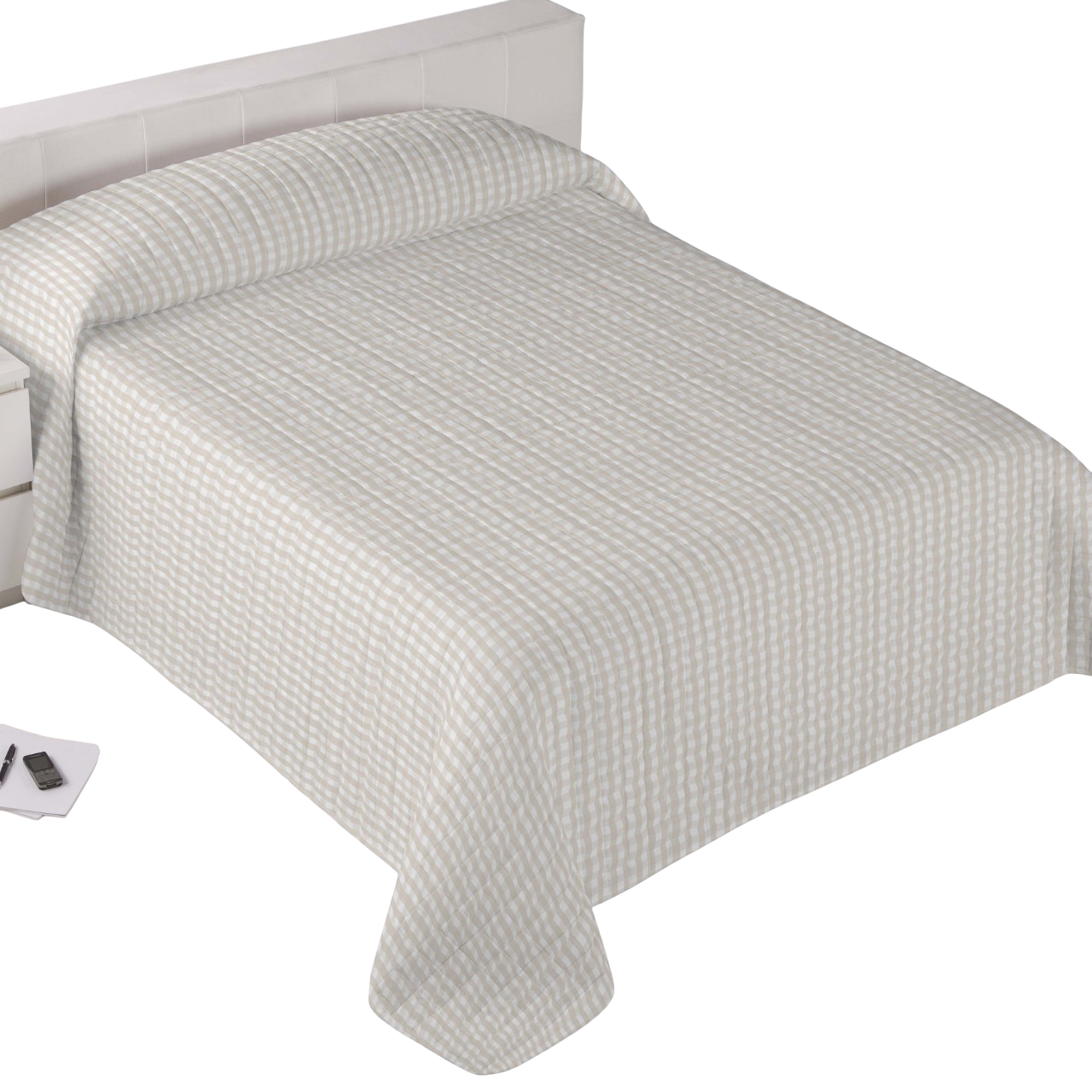 Colcha de verano Oxford 250x270 cm beige para camas de 150 cm - 2