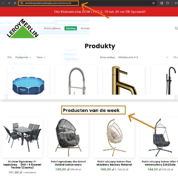 scam fałszywy outlet LM - screen