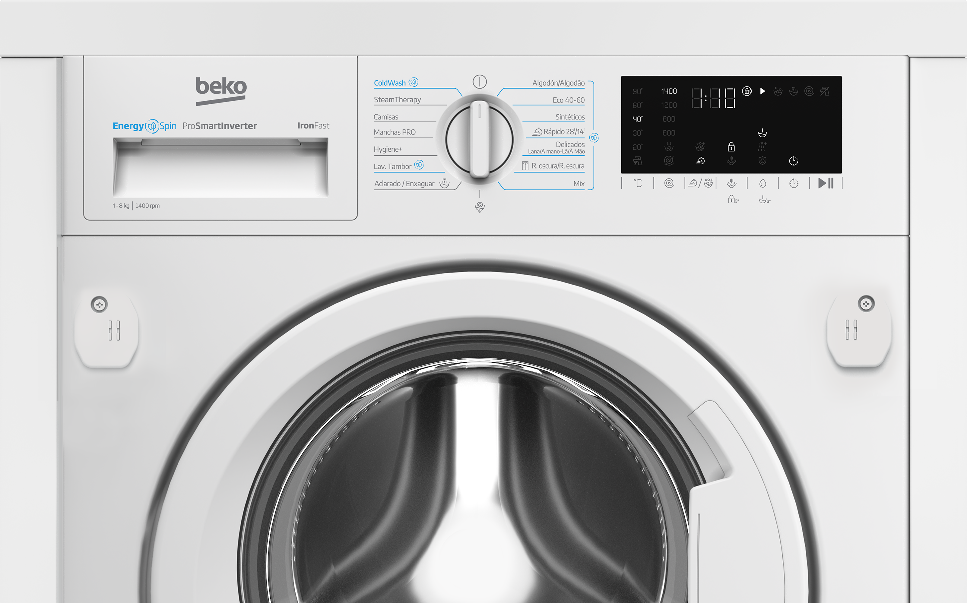 Lavadora integrable BEKO B3WBT48435WB carga frontal 8 Kg 1400 rpm 9 programas clase A blanco - 5