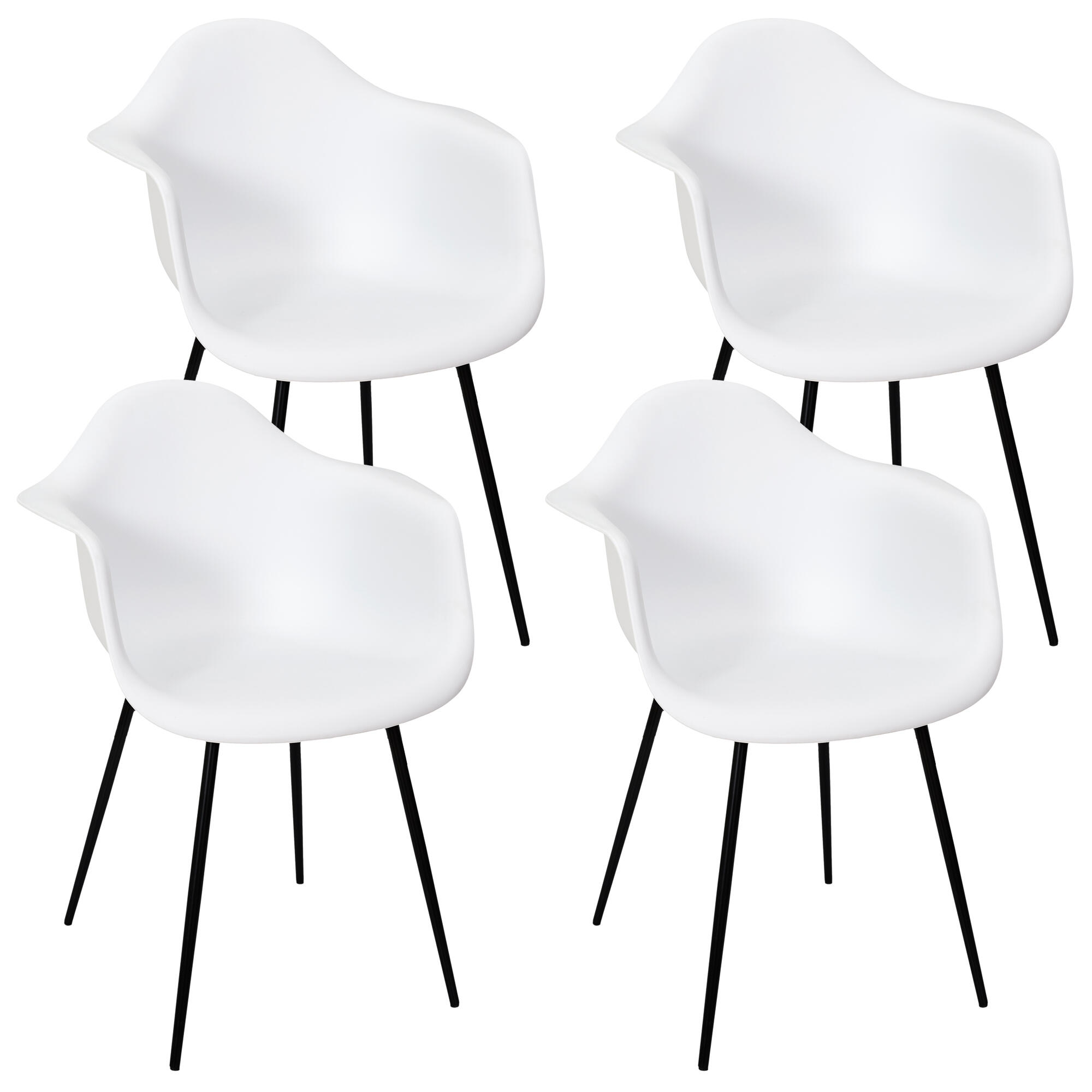 Pack 4 sillas butaca gustav color blanco 59x85x62cm