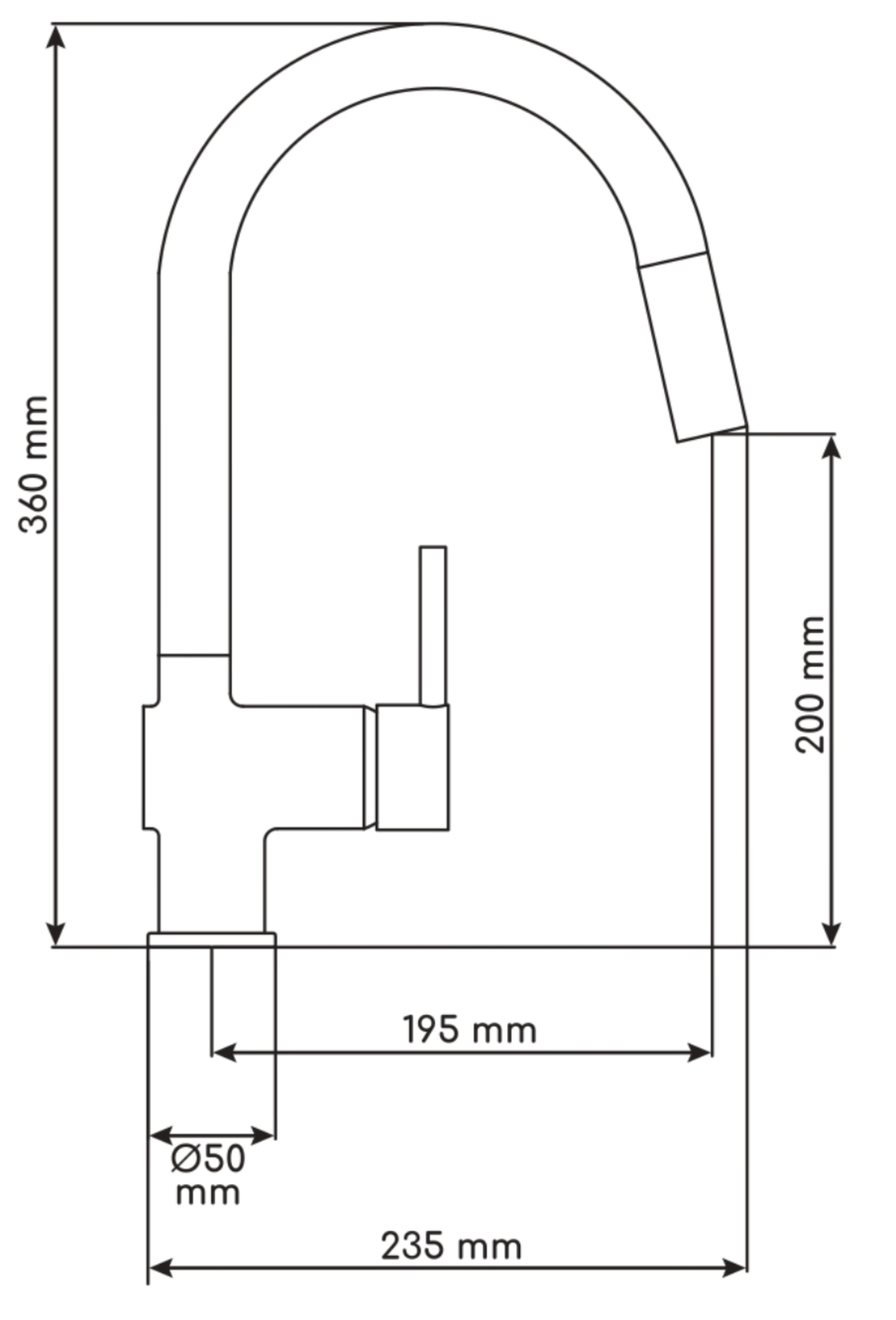 Torneira de bancada com chuveiro extraível cinza cromado Rousseau Fribourg - 4