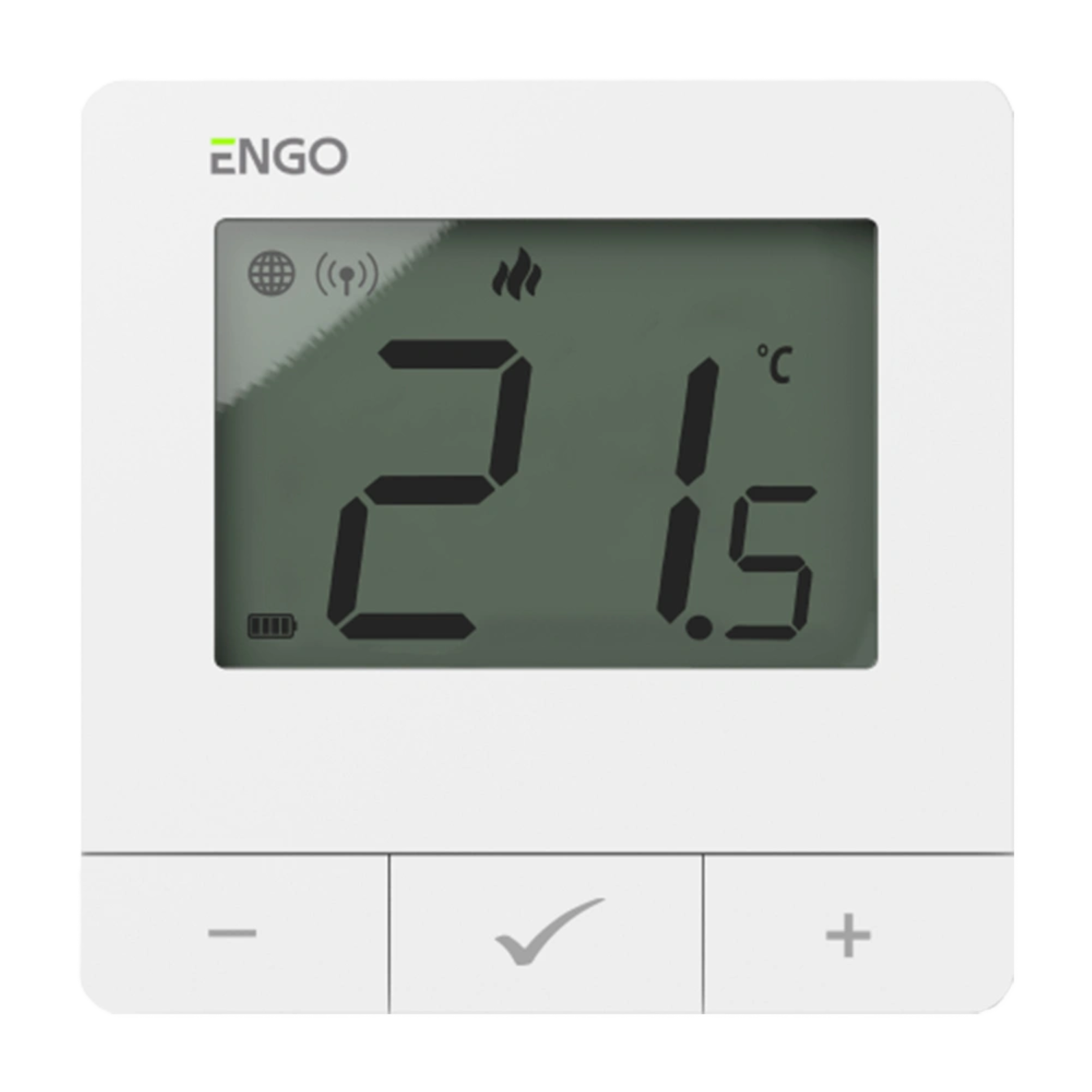 Bezprzewodowy natynkowy regulator temperatury bateryjny biały E25-BATW ENGO
