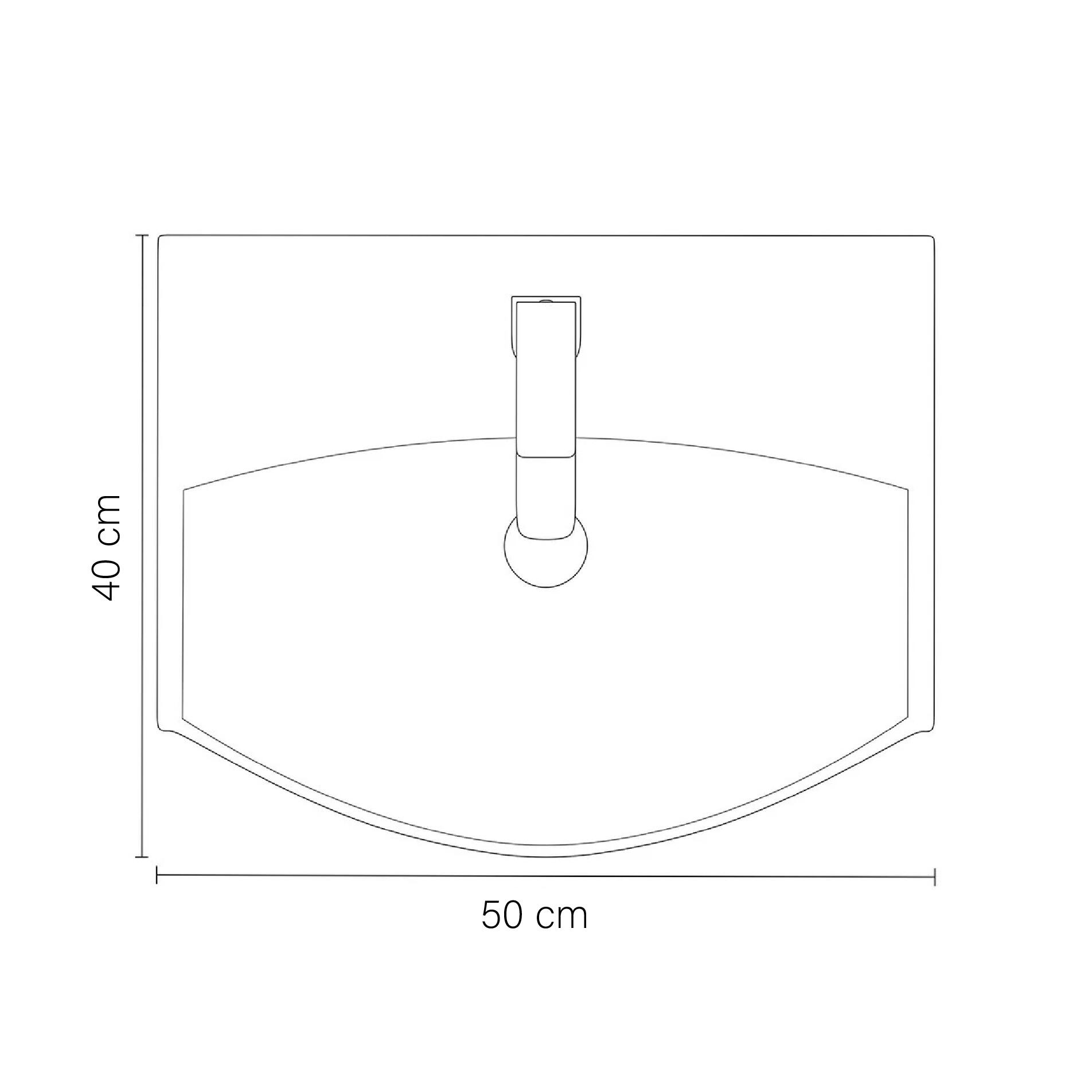Mobile bagno sospeso con lavabo e specchio e illuminazione L 50 x H 58 x P 40 cm laccato opaco bianco cannettato, 1 anta per vasca centrale Mini50s - 11