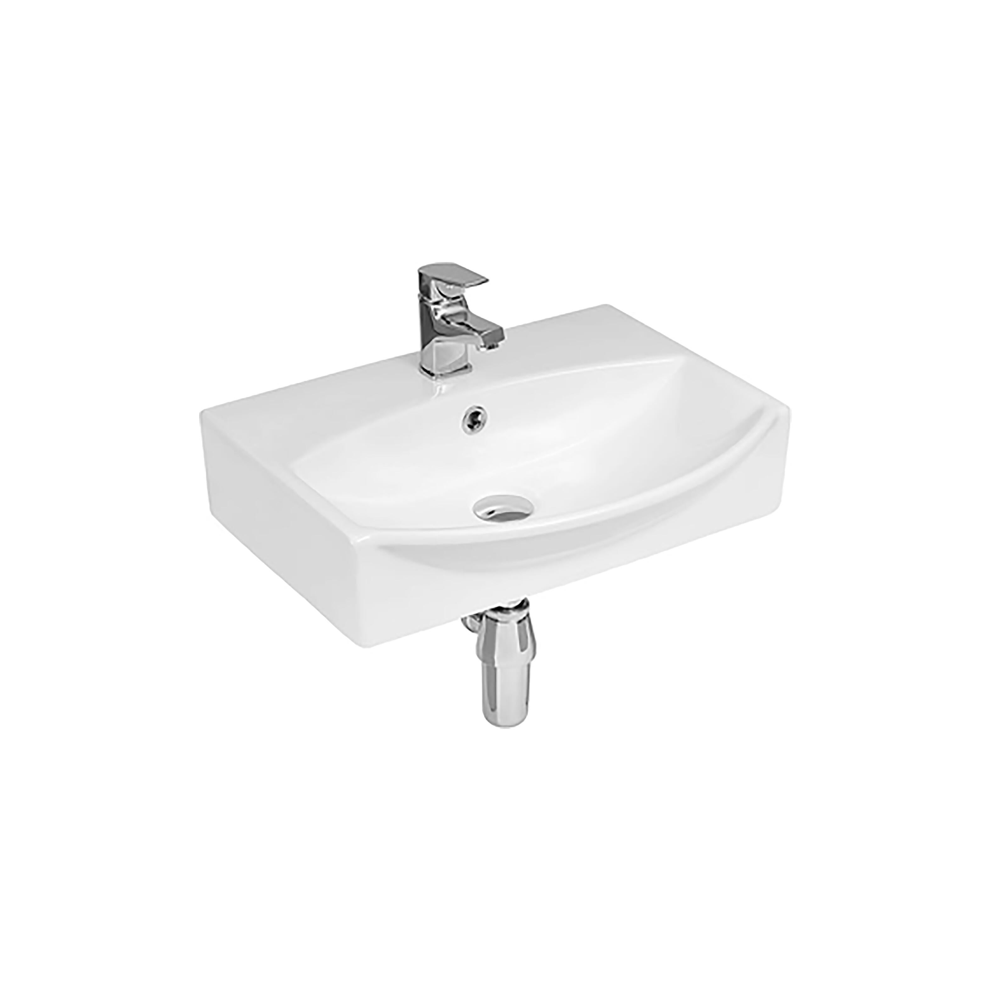 Mobile bagno sospeso con lavabo e specchio e illuminazione L 50 x H 58 x P 40 cm laccato opaco bianco, 1 anta per vasca centrale Mini50s - 6