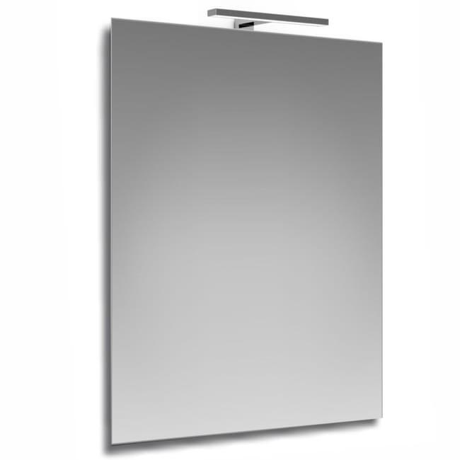 Mobile bagno sospeso con lavabo e specchio e illuminazione L 50 x H 58 x P 40 cm laccato opaco bianco cannettato, 1 anta per vasca centrale Mini50s - 5
