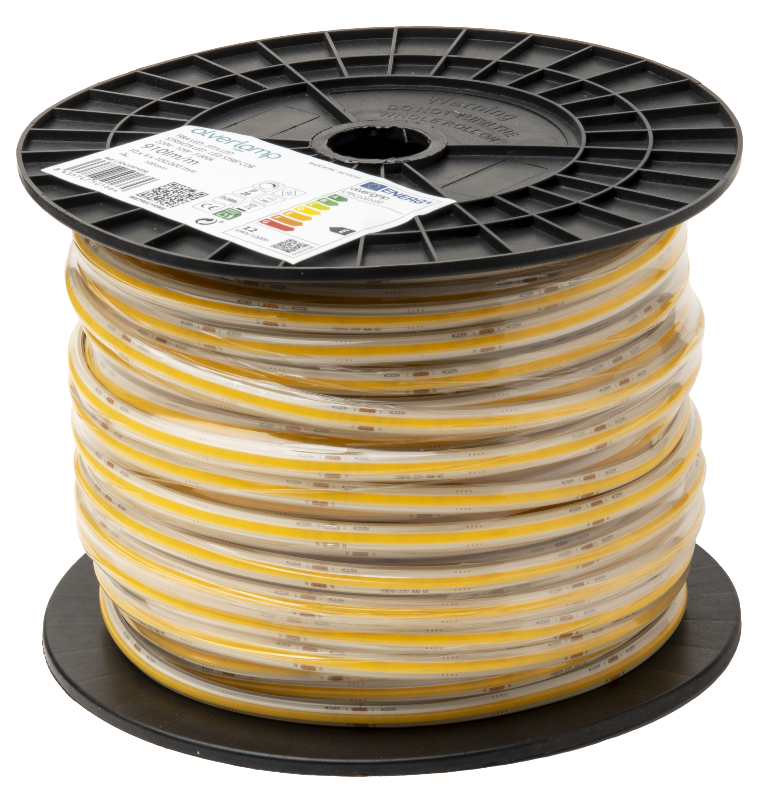 Tira LED por metro 230V COB luz continua (sin cortes) ALVERLAMP IP65 apto para exteriores 1176 lm luz blanco frío 6000K corte c/10cm - 3