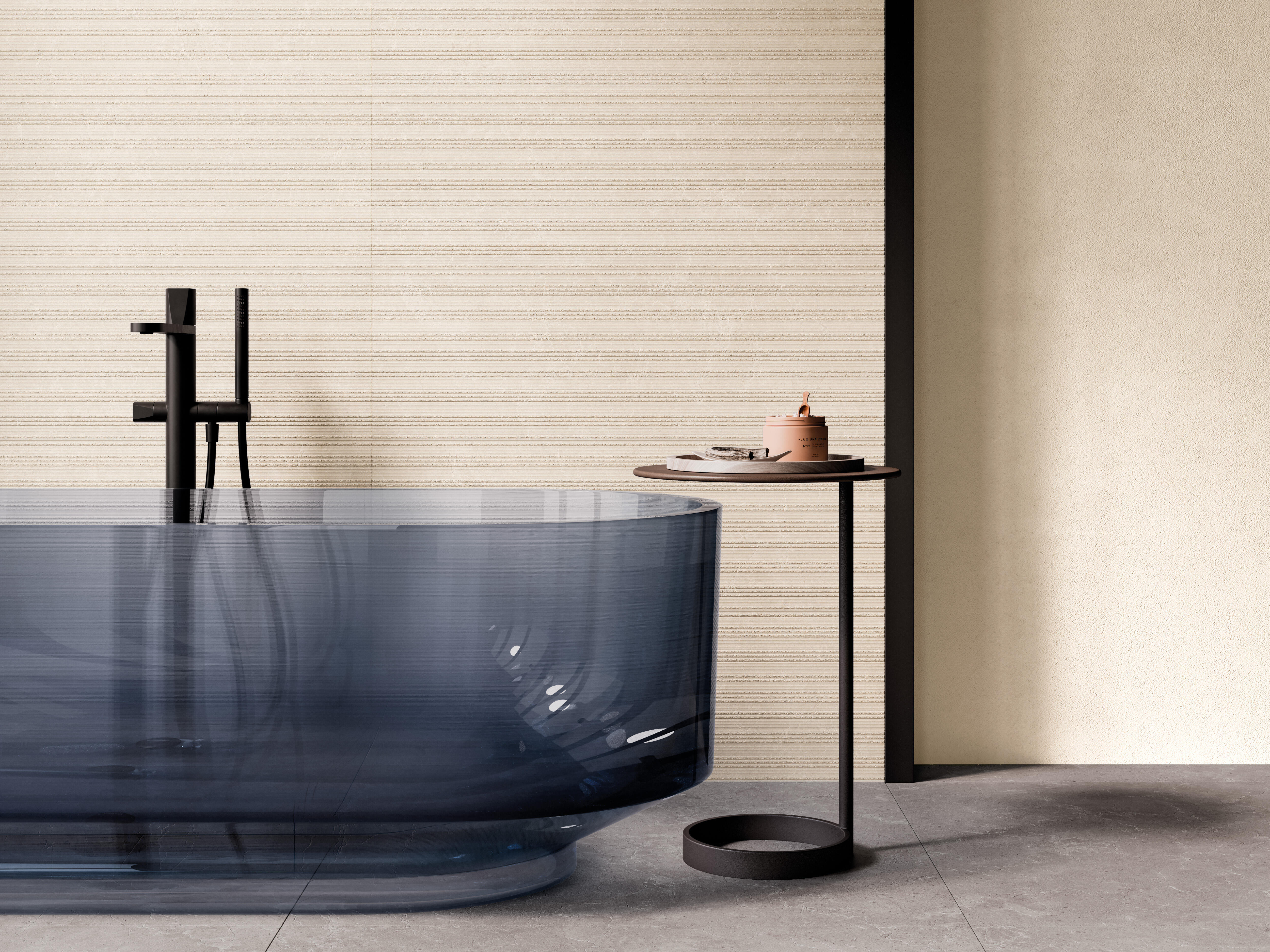 Azulejo cerámico rev hauteville cream 30x90 rc efecto piedra beige 30x90 cm azuvi ceramic