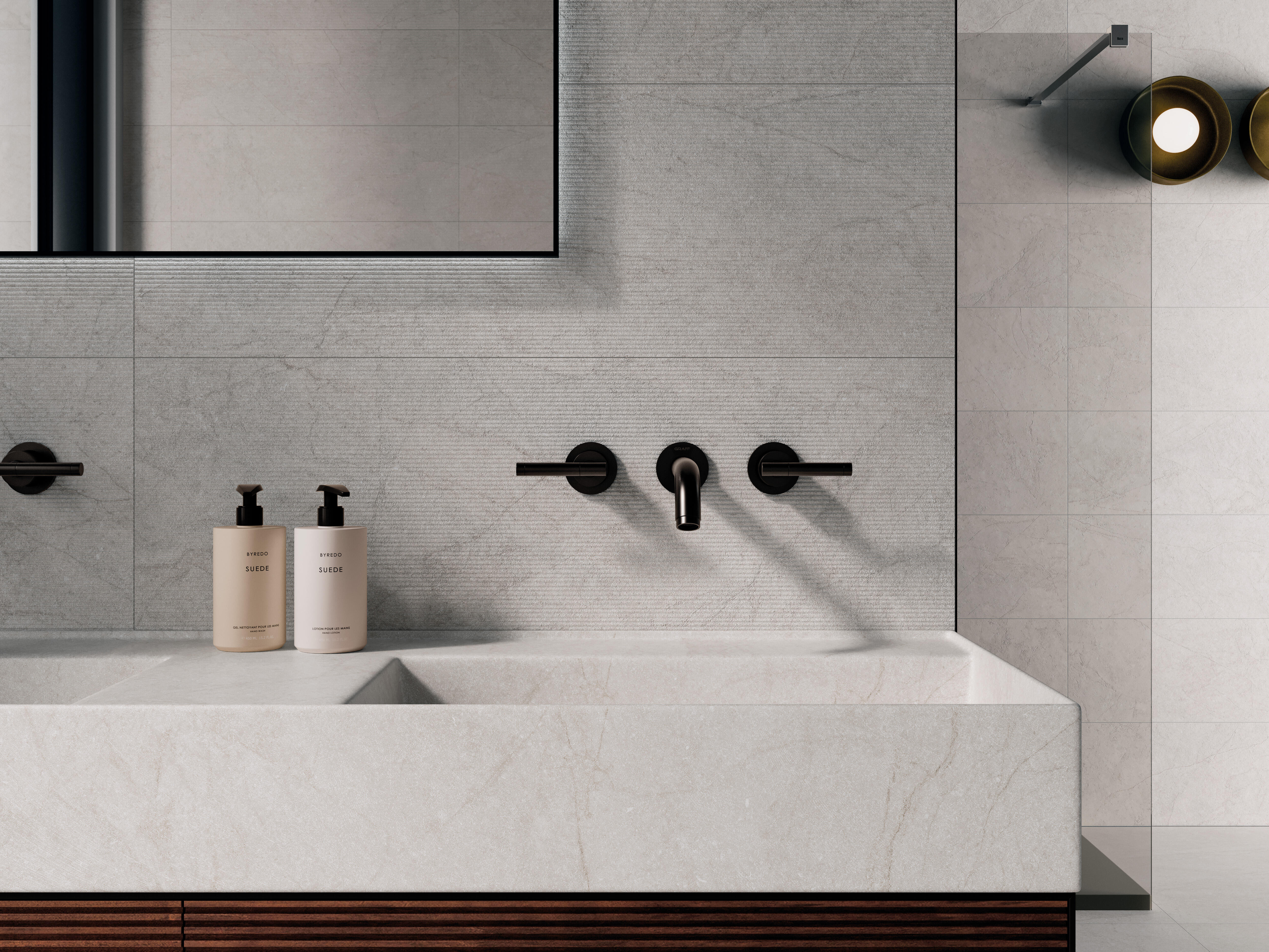 Azulejo cerámico alleghe white 30x90 rc efecto mármol blanco 30x90 cm