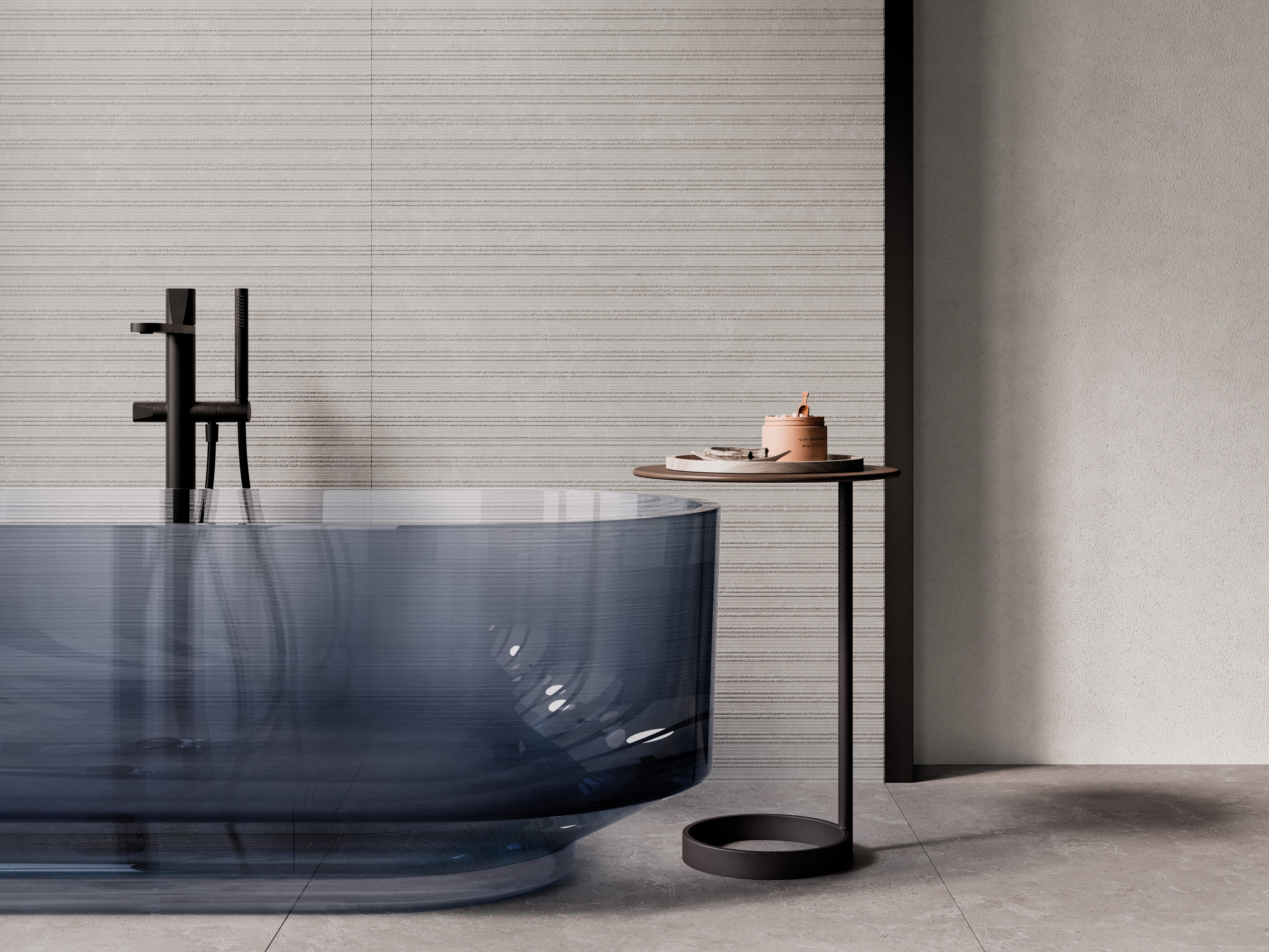 Azulejo cerámico hauteville grey 30x90 rc efecto piedra gris 30x90 cm