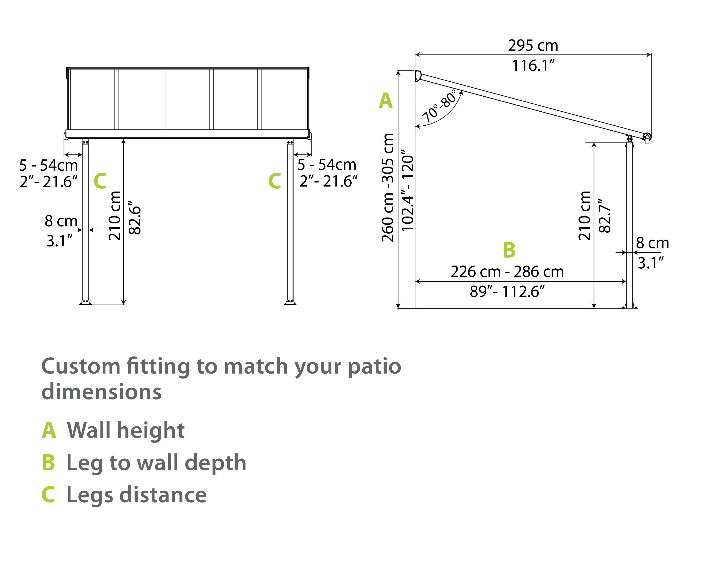 Pergola in alluminio bianco addossata copertura mobile senza rivestimento 300x546 cm - Olympia CANOPIA BY PALRAM - 20