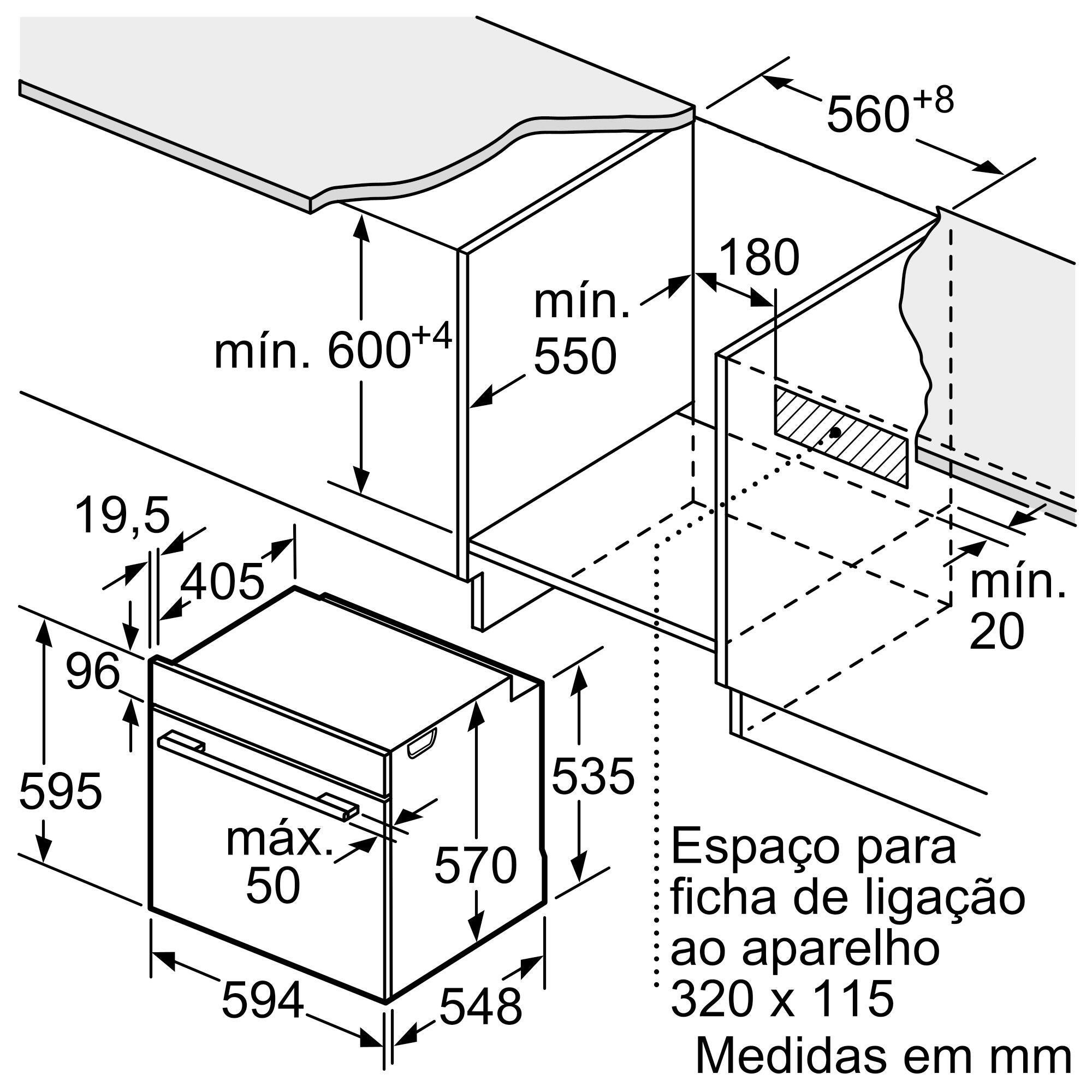 Forno de encastrar multifunções 71 Litros 59,4 x 54,8 x 59,5 cm preto Bosch HBA574ES3 - 11