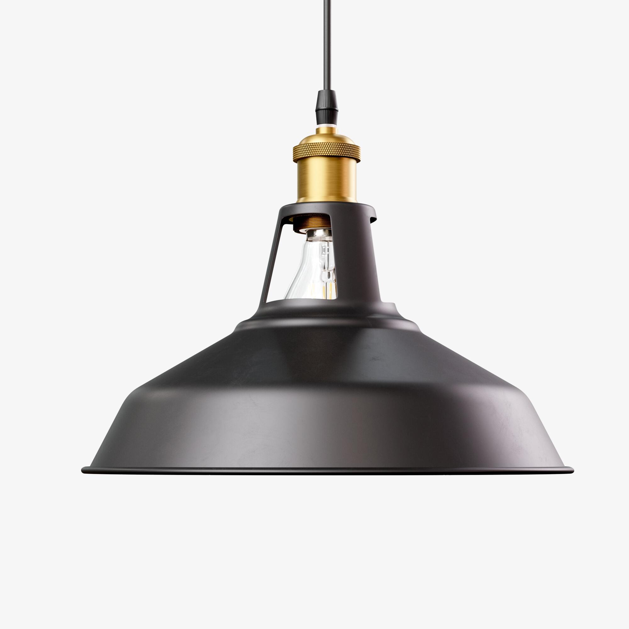 Lámpara de techo e27 negro 31 cm de diámetro