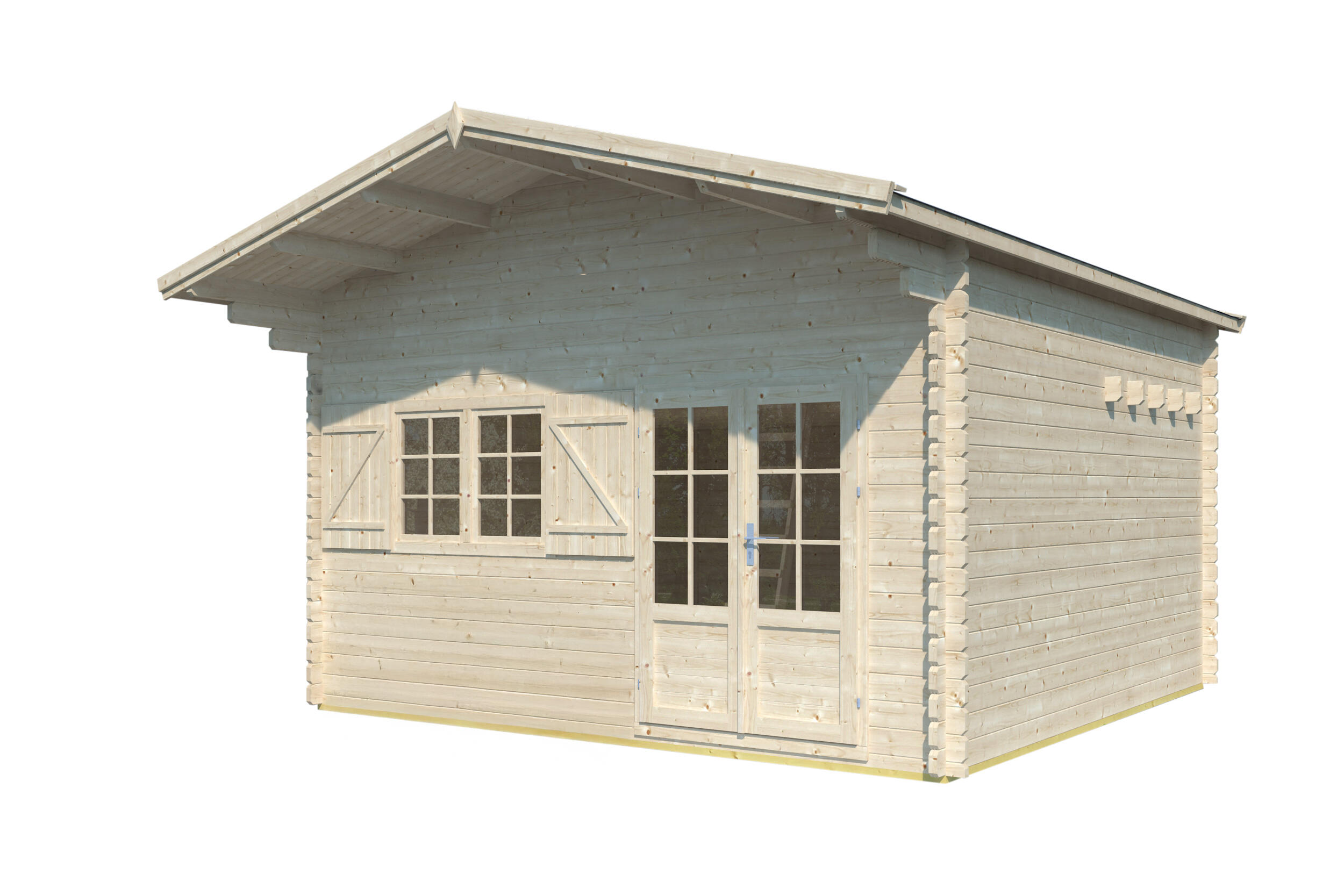 caseta de madera 2806 de 476x331x570 cm y 2181 m2 con 44 mm espesor y puerta abatible mader