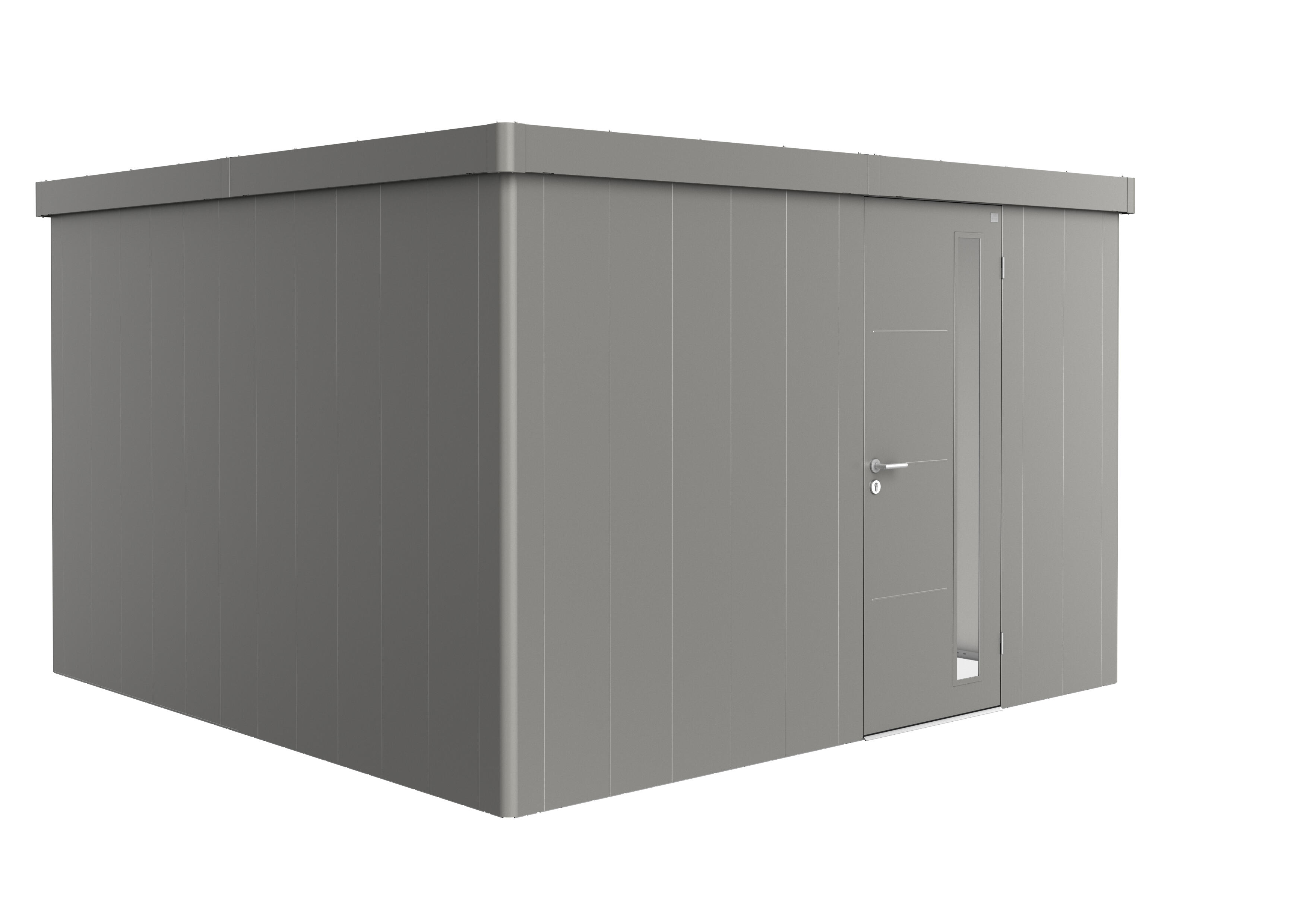 caseta de metal neo 4d de 348x222x348 cm y 1211 m2 con 05 mm espesor y puerta abatible biohort