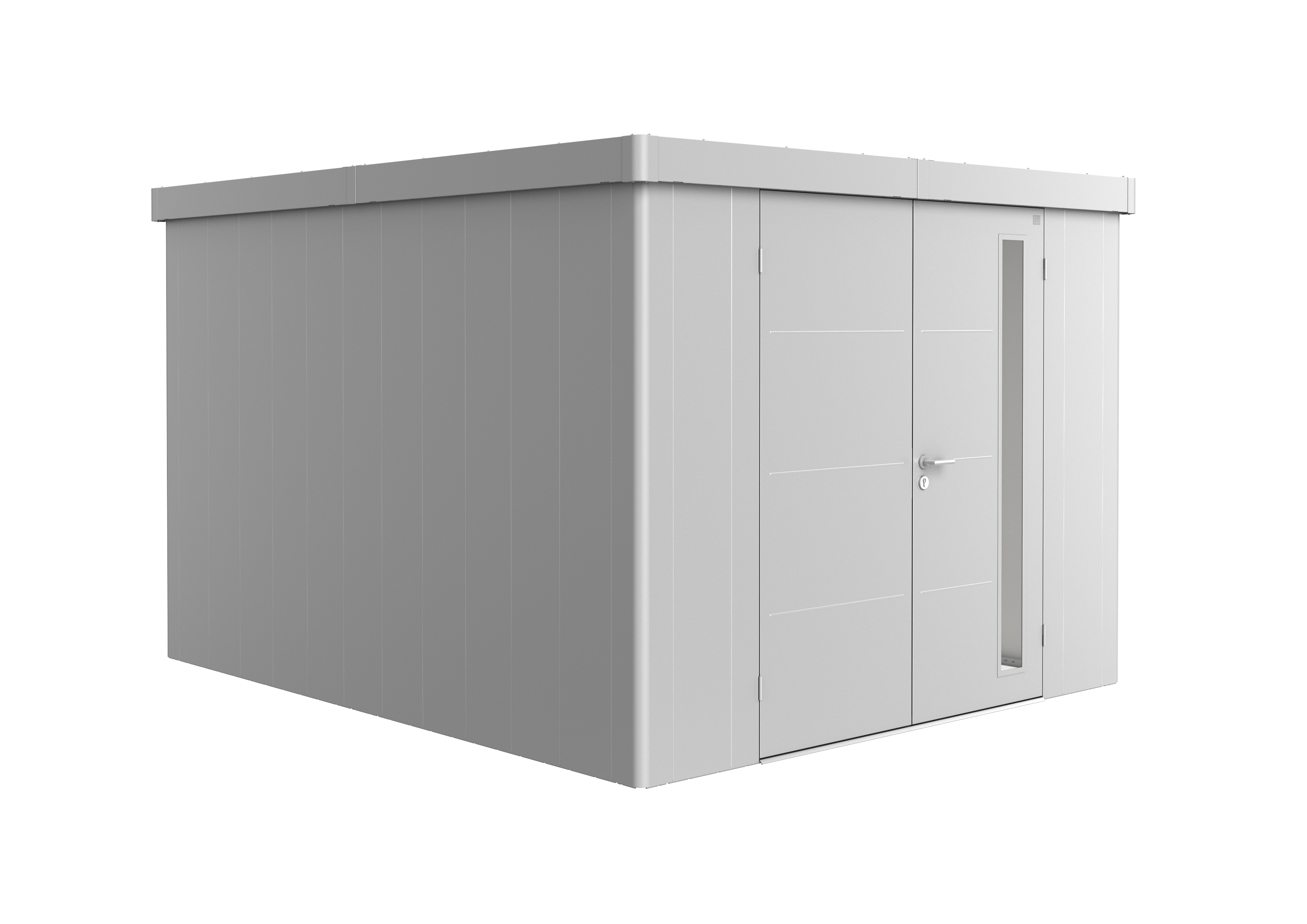 caseta de metal neo 4c de 292x222x348 cm y 1016 m2 con 05 mm espesor y doble puerta abatible biohort