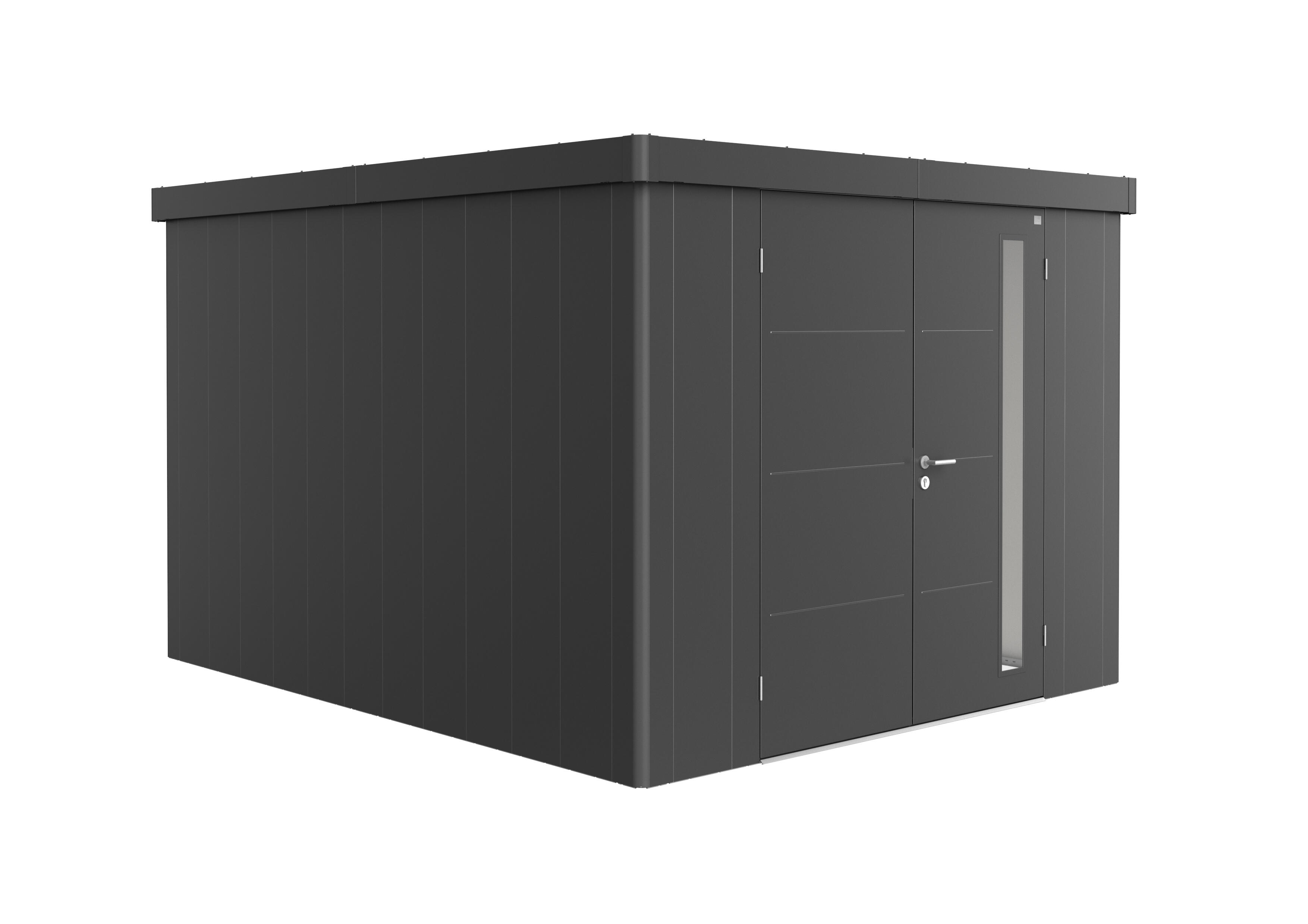 caseta de metal neo 4c de 292x222x348 cm y 1016 m2 con 05 mm espesor y doble puerta abatible biohort