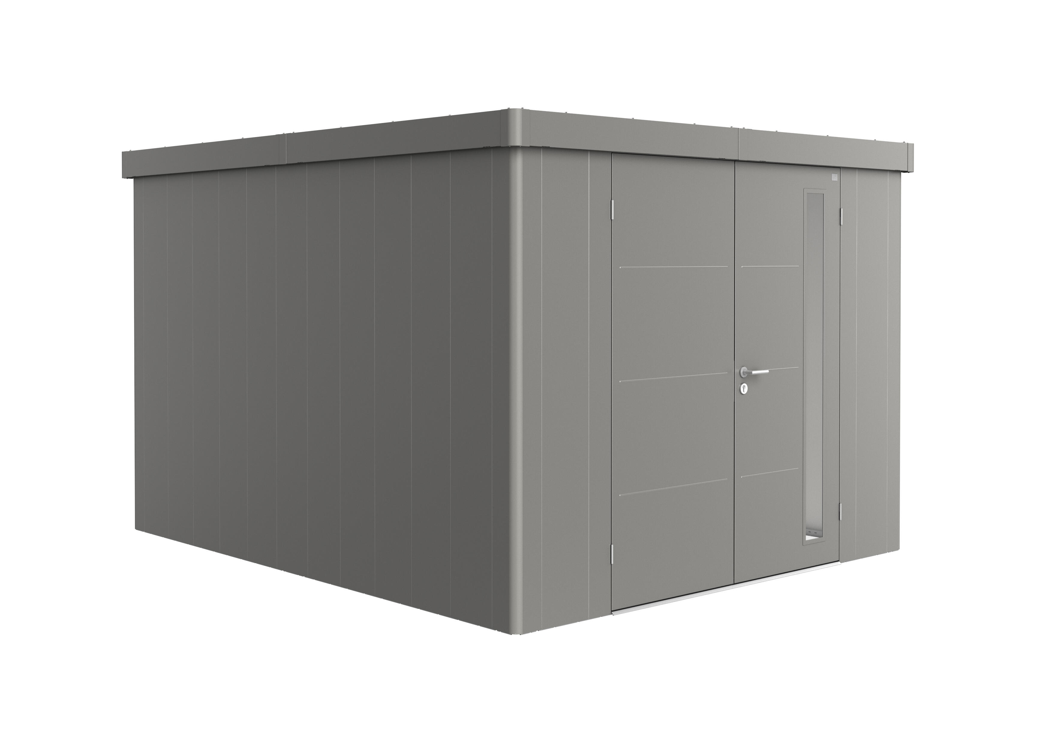 caseta de metal neo 4c de 292x222x348 cm y 1016 m2 con 05 mm espesor y doble puerta abatible biohort