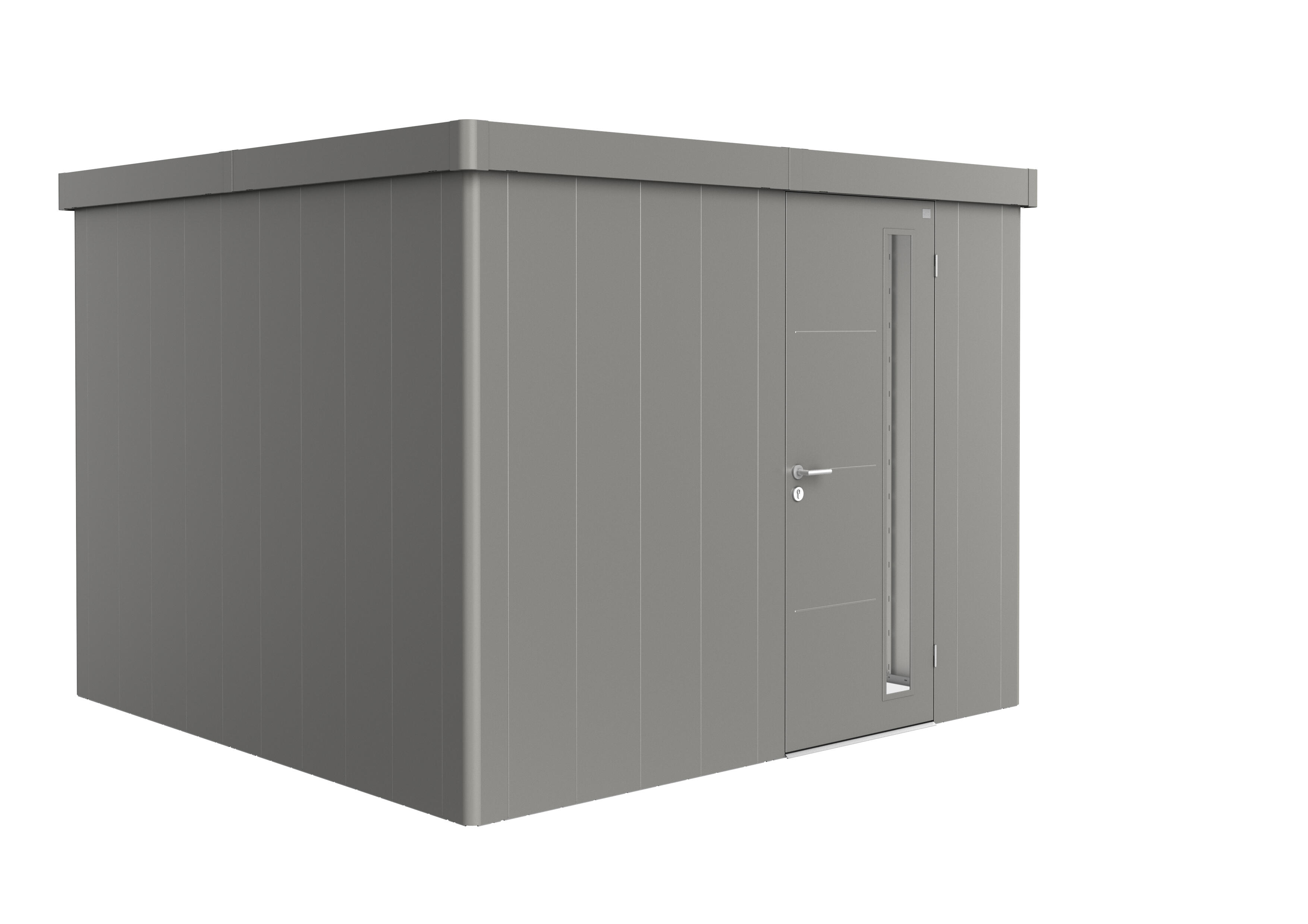 caseta de metal neo 3c de 292x222x292 cm y 852 m2 con 05 mm espesor y puerta abatible biohort