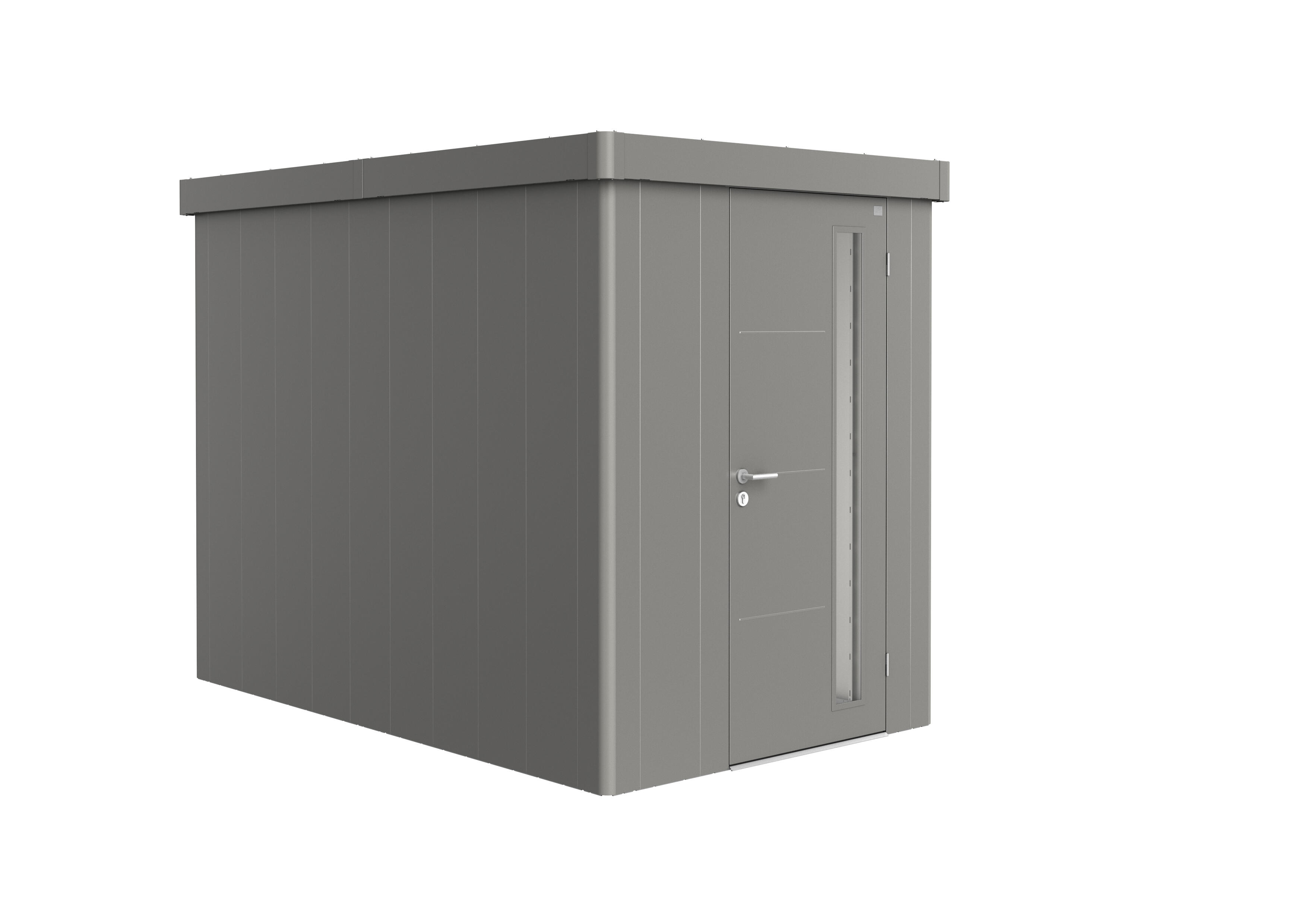 caseta de metal neo 3a de 180x222x292 cm y 525 m2 con 05 mm espesor y puerta abatible biohort