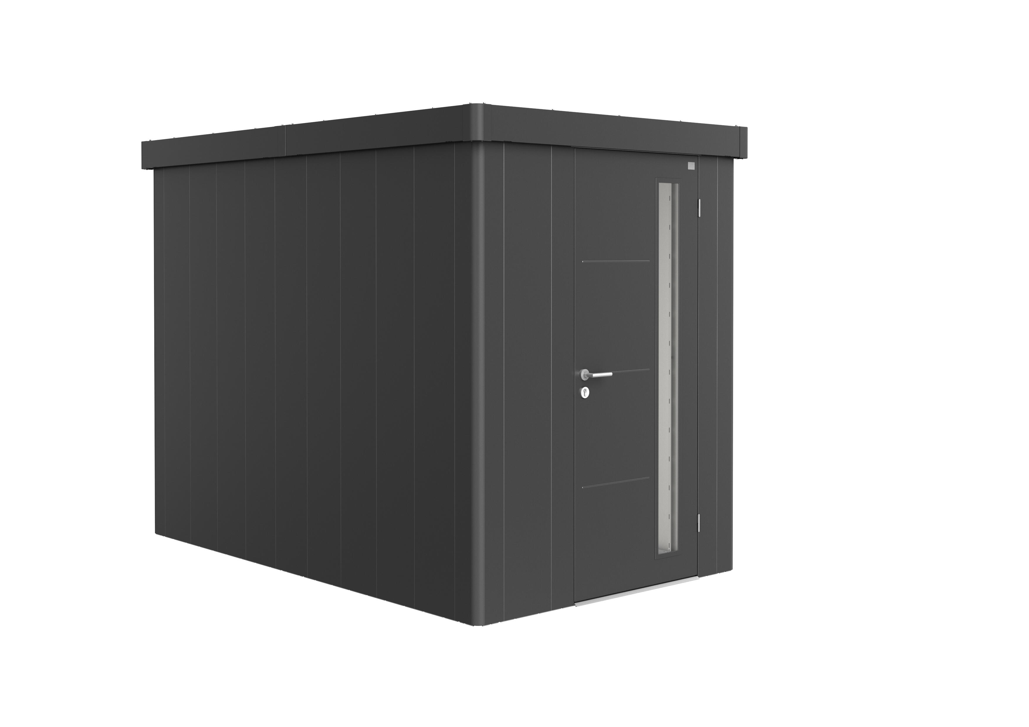 caseta de metal neo 3a de 180x222x292 cm y 525 m2 con 05 mm espesor y puerta abatible biohort