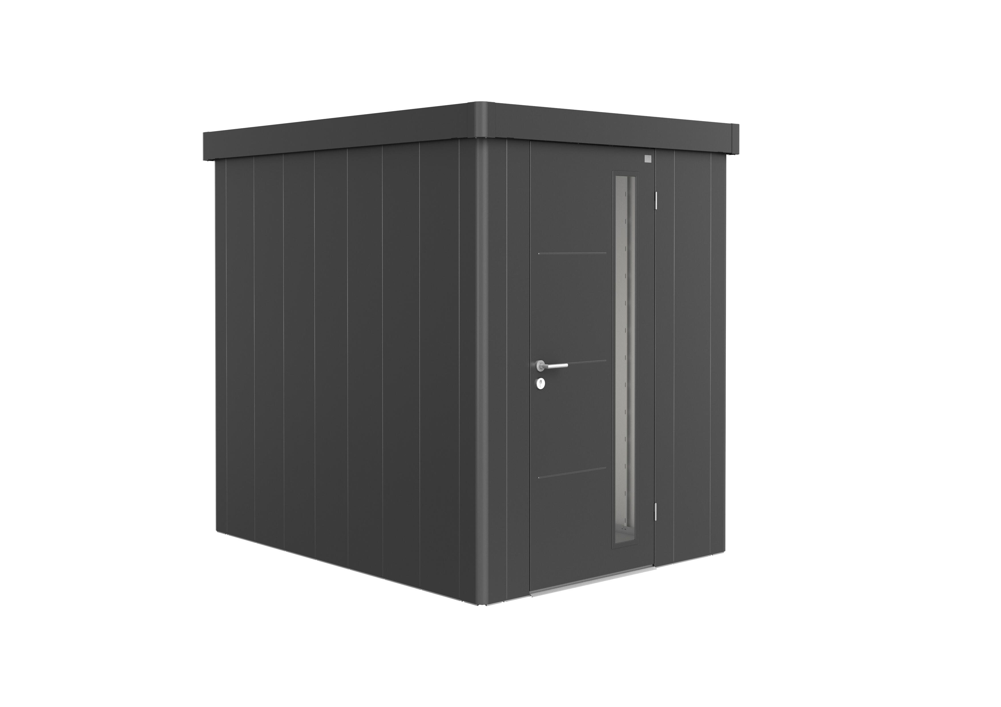 caseta de metal neo 2a de 180x222x236 cm y 424 m2 con 05 mm espesor y puerta abatible biohort