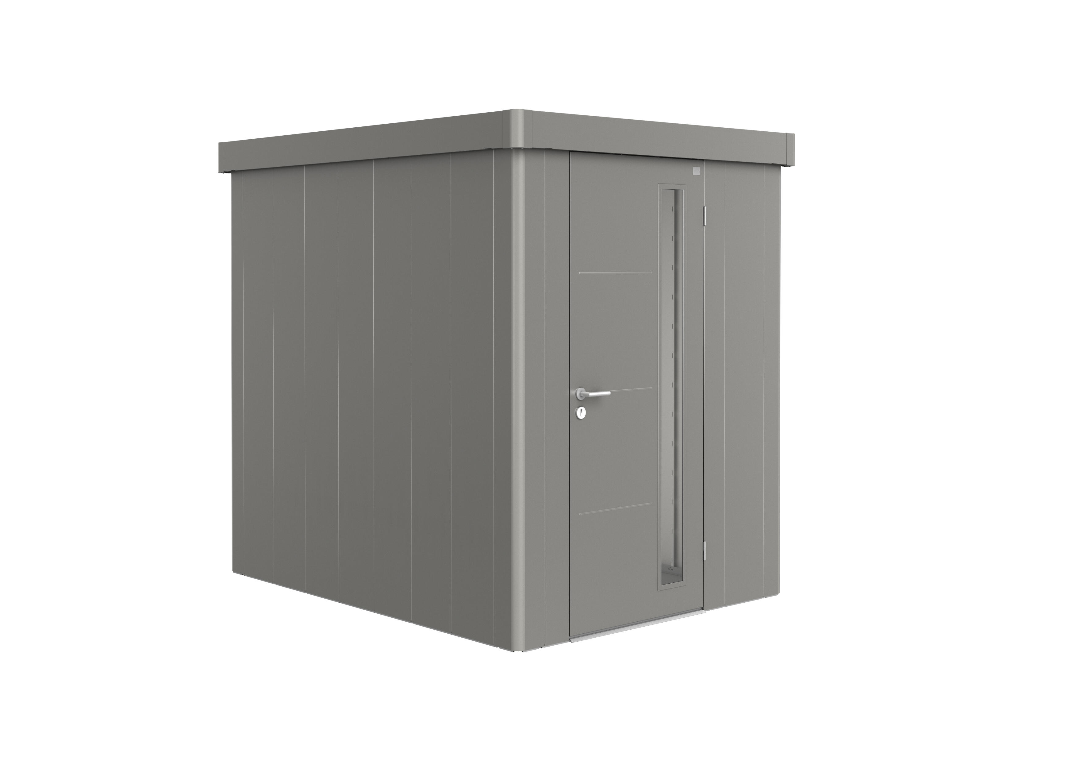 caseta de metal neo 2a de 180x222x236 cm y 424 m2 con 05 mm espesor y puerta abatible biohort