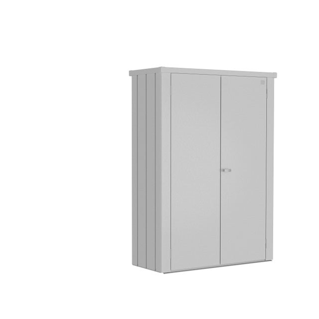 Armario de acero para exterior BIOHORT Romeo M HIGH 132 x 181 x 57 cm y capacidad de 1100 L gris plata