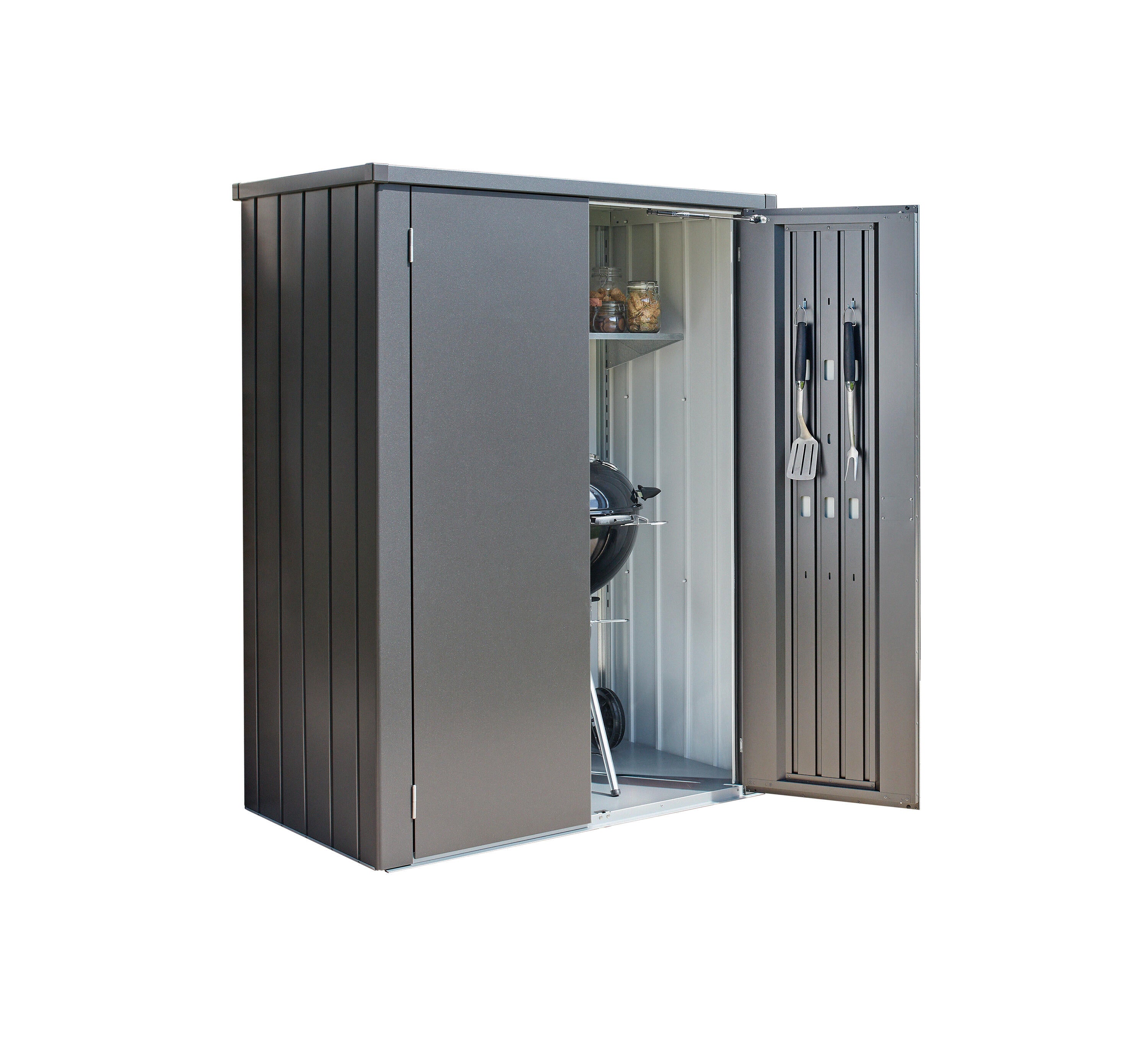 Armario de acero para exterior biohort romeo high 132 x 181 x 87 cm y capacidad de 1700 l gris oscuro