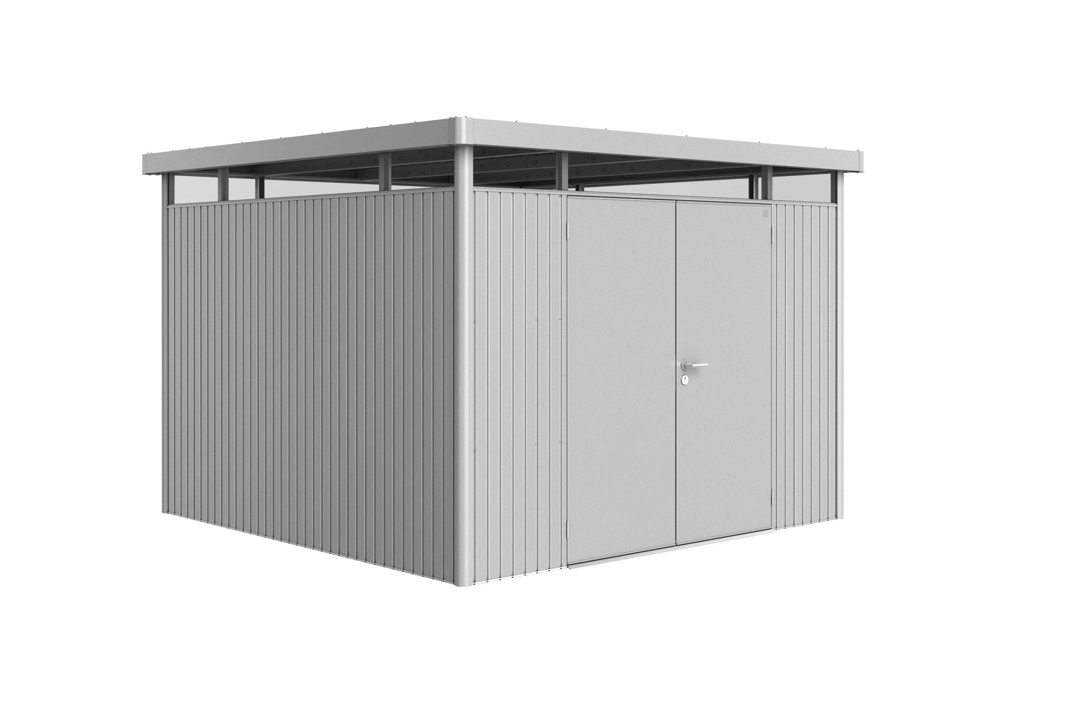 caseta de acero highline h6 de 3143x221x3143 cm y 992 m2 con 05 mm espesor y doble puerta abatible biohort