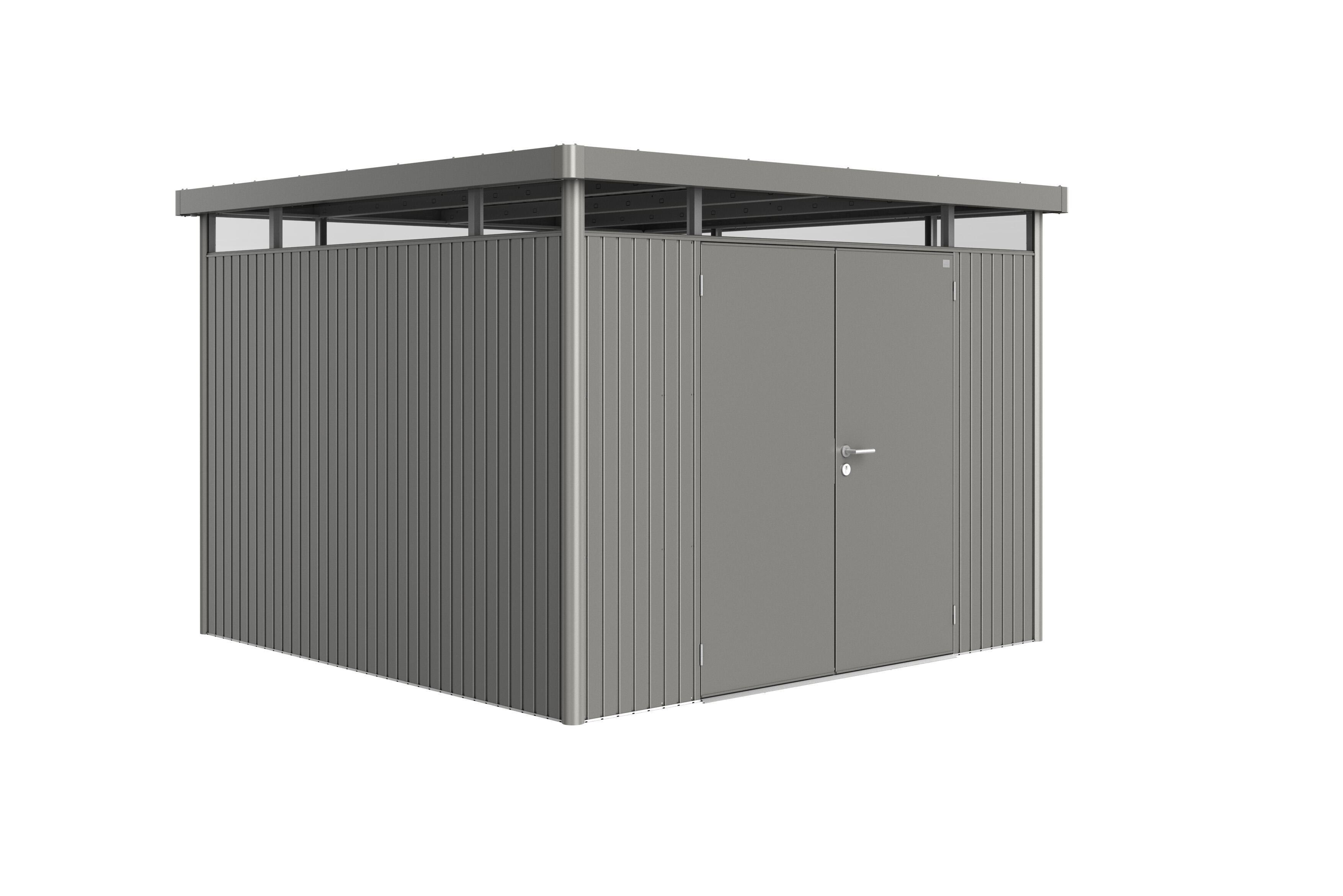 caseta de acero highline h6 de 3143x221x3143 cm y 992 m2 con 05 mm espesor y doble puerta abatible biohort