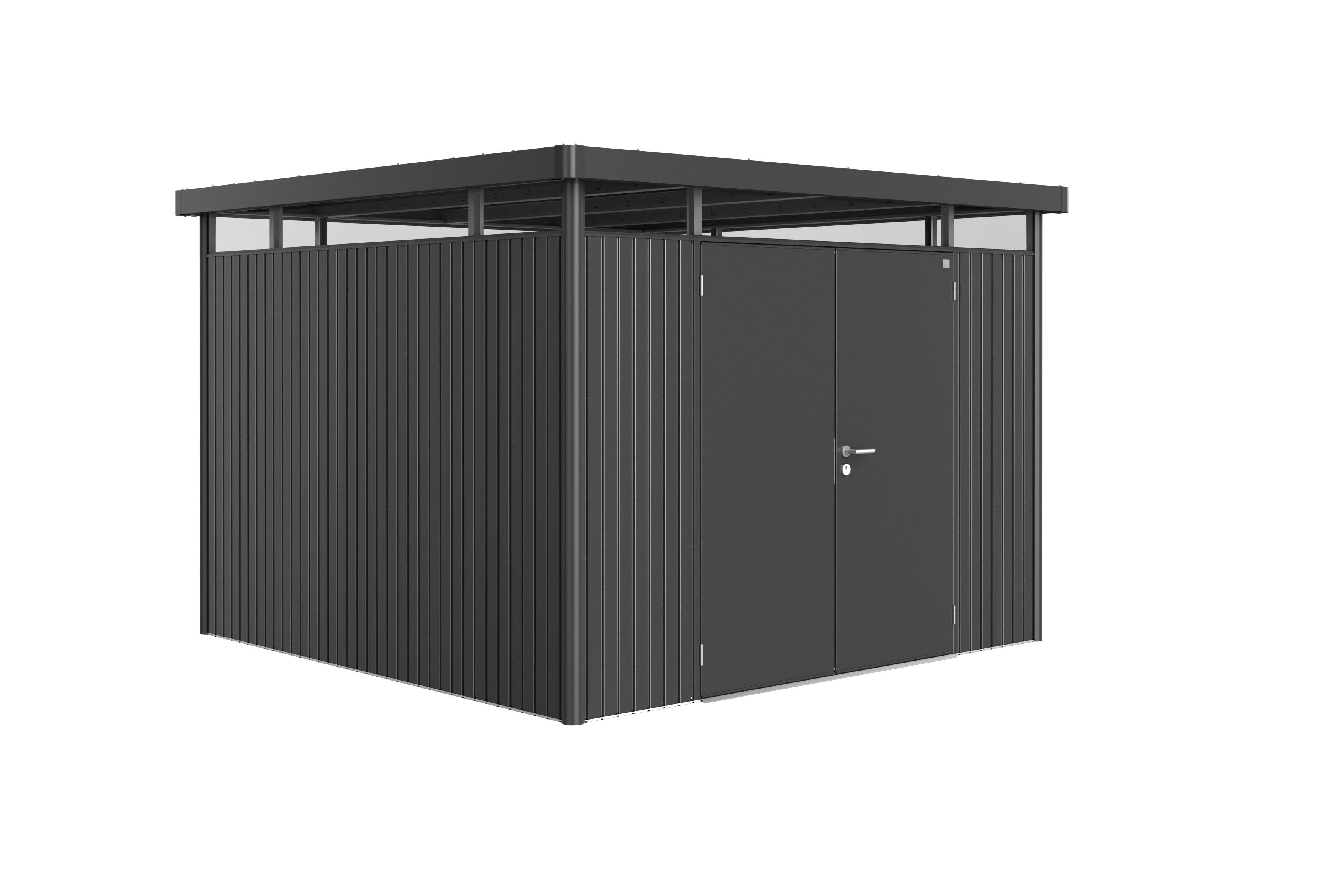 caseta de acero highline h6 de 3143x221x3143 cm y 992 m2 con 05 mm espesor y doble puerta abatible biohort