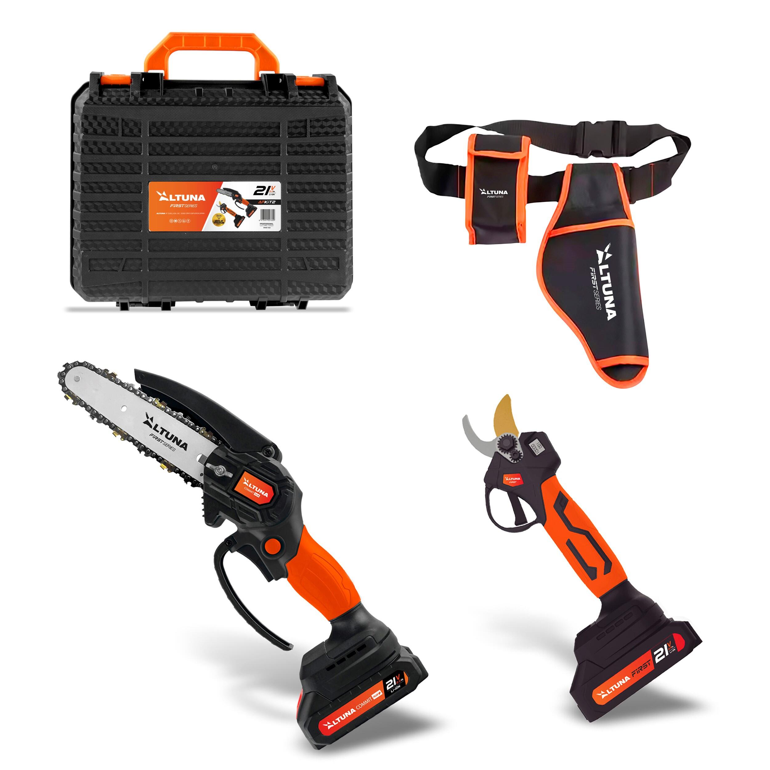 Kit de poda composto por tesoura + motosserra + 2 baterias 21V-2Ah + bainha  | Leroy Merlin