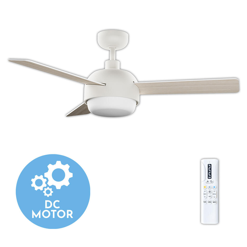 Ventilador de techo con luz silencioso DC Arte Confort Lorena blanco 122 cm - 5