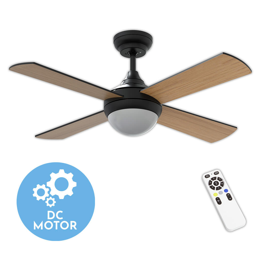 Ventilador de techo con luz silencioso DC Arte Confort Megia negro 122 cm - 6