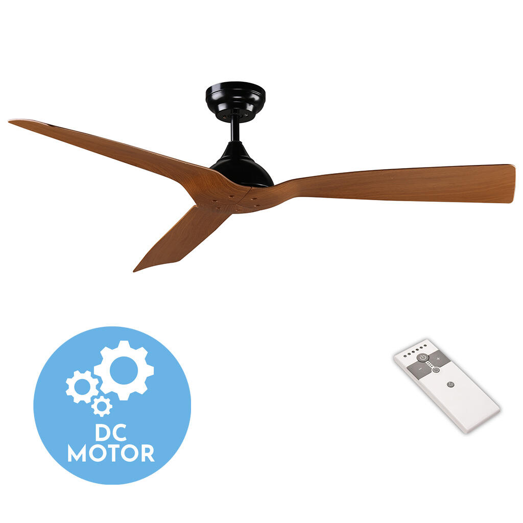 Ventilador de techo sin luz silencioso DC exterior Arte Confort Areia negro 132 cm - 5