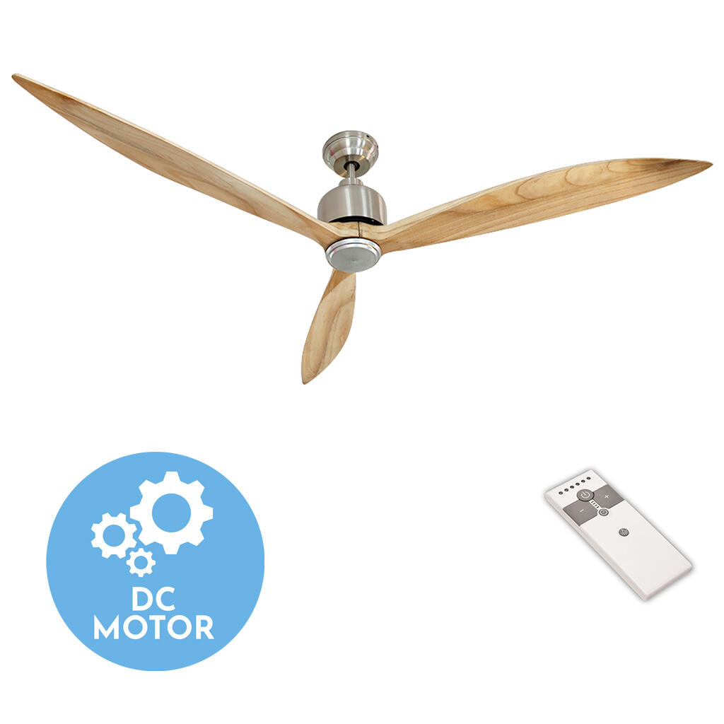 Ventilador de techo sin luz silencioso DC Arte Confort Milano gris 165 cm - 5