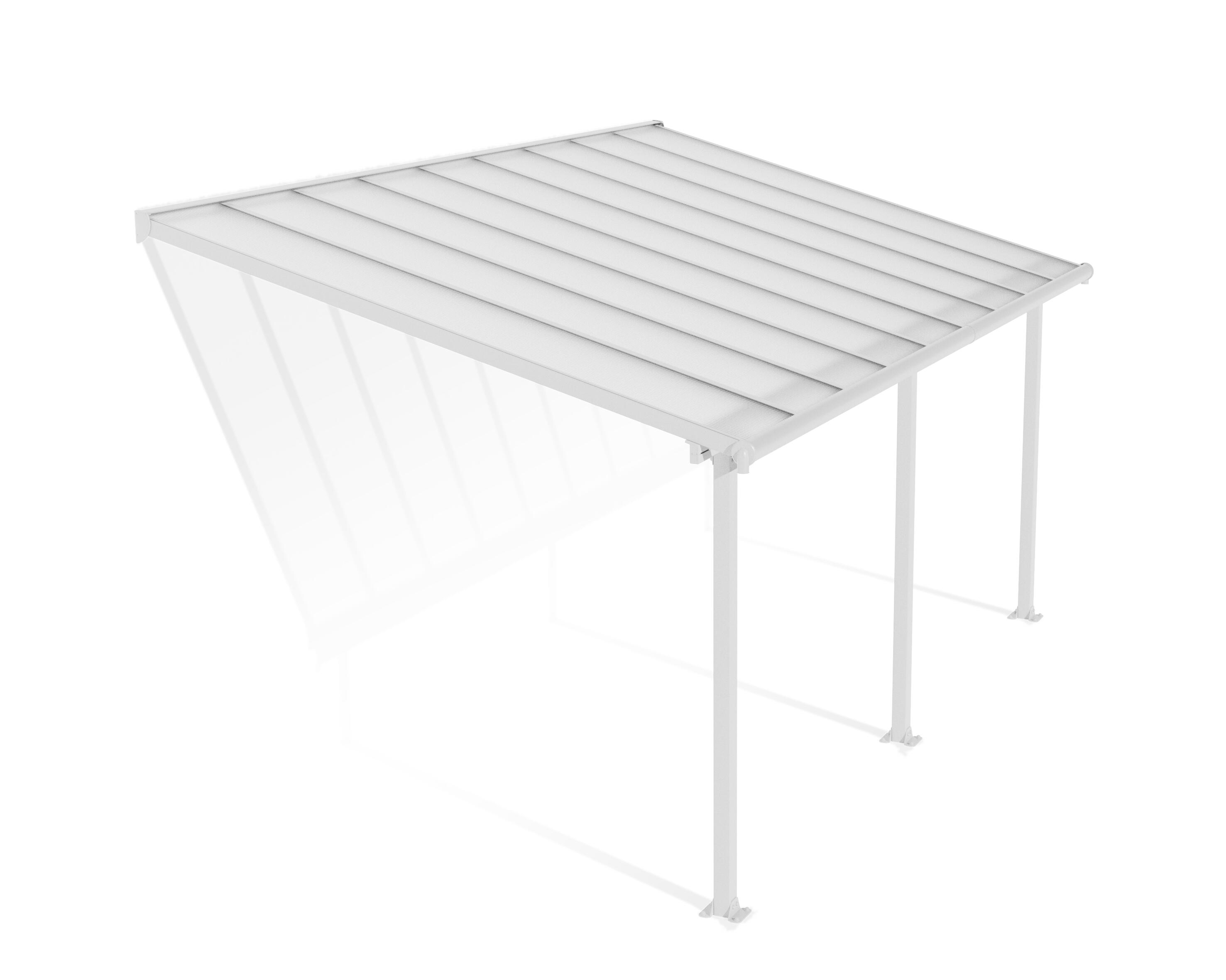 Pergola in alluminio bianco addossata copertura mobile senza rivestimento 300x546 cm - Olympia CANOPIA BY PALRAM - 6