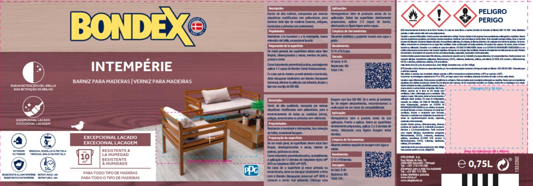 Verniz exterior sintético acetinado 0.75L carvalho médio intempérie Bondex - 2