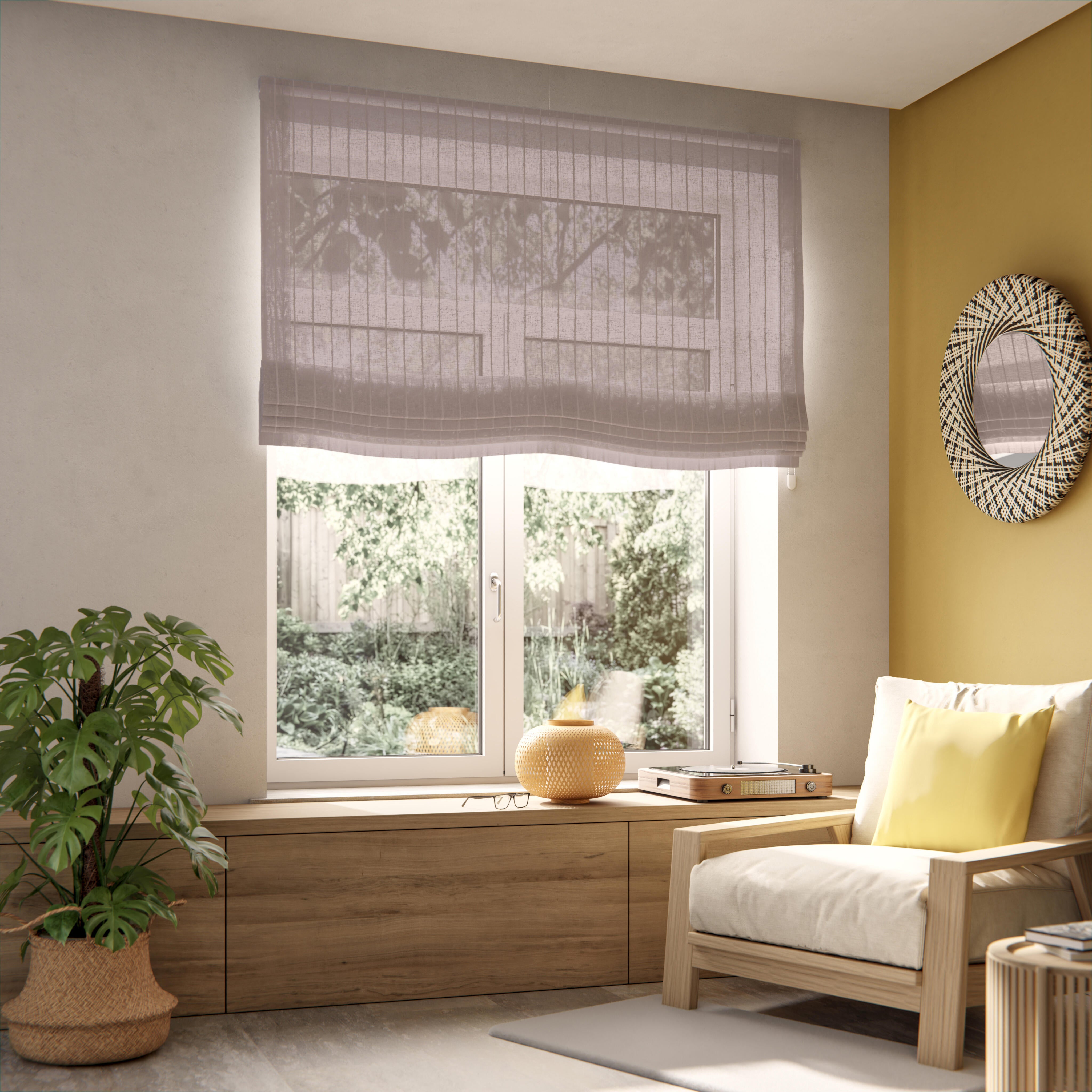 Estor plegable paqueto mongomeri beige de 165x175 cm