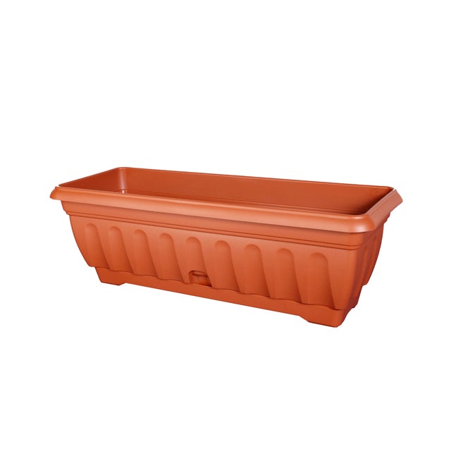 Vaso Rettangolare In Polipropilene 50x20x18 Cm – 10 Litri, Finitura Opaca, Per Interni/esterni, Colore Grigio