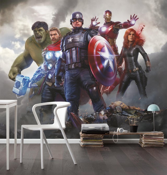 Papier peint panoramique Marvel Avengers Working Together l.300 x H.250 cm