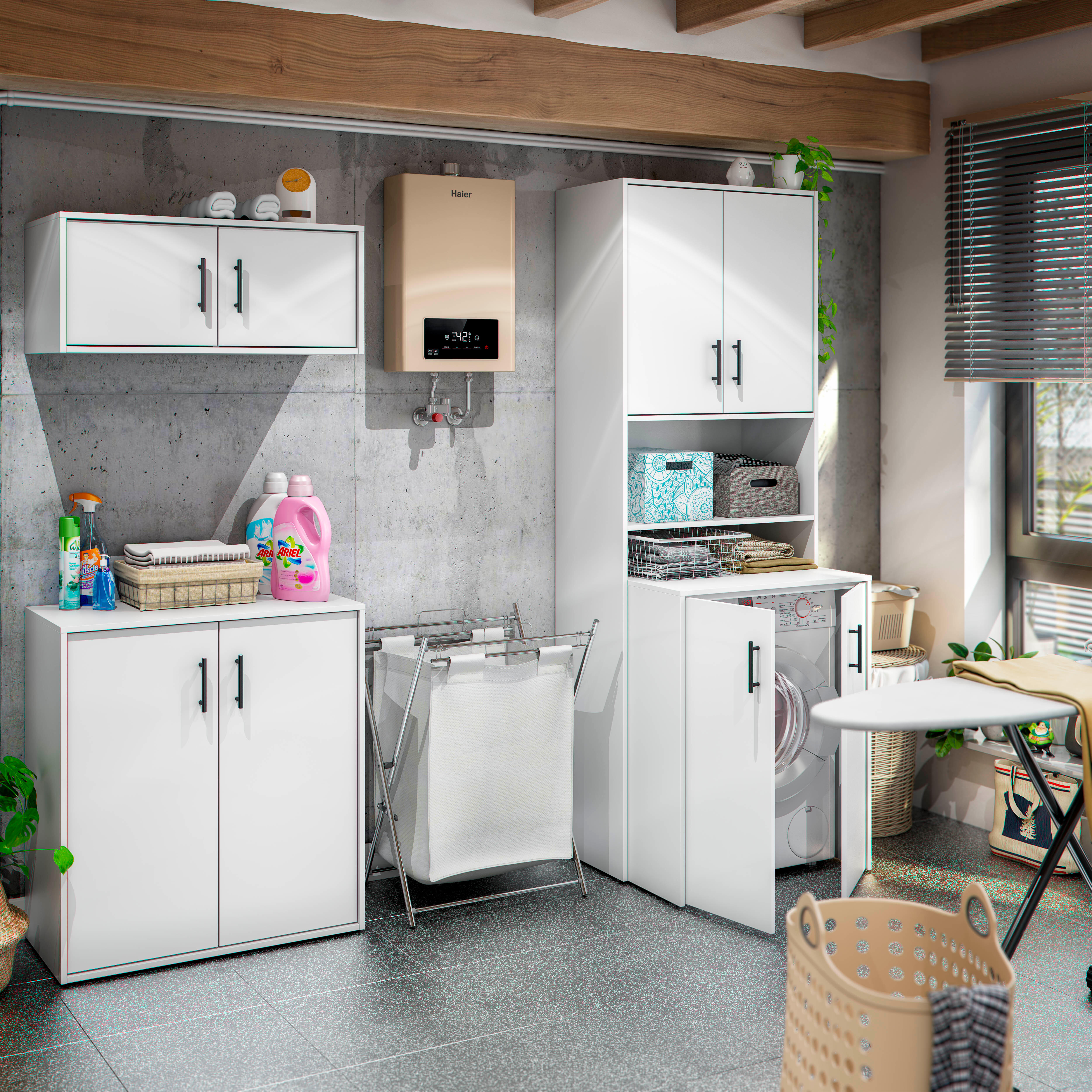 Armario bajo 87X80X40 blanco artik - 8