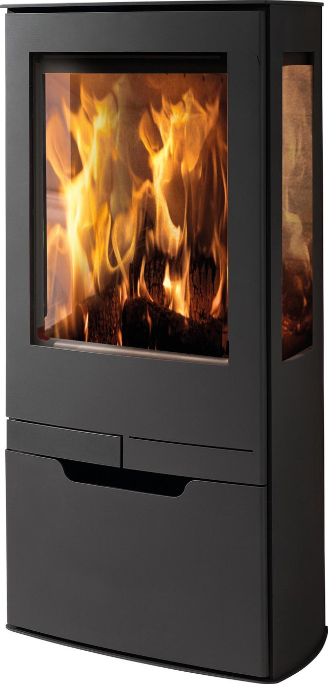 Poêle à bois PANADERO Zinc noir, 7.9 kW